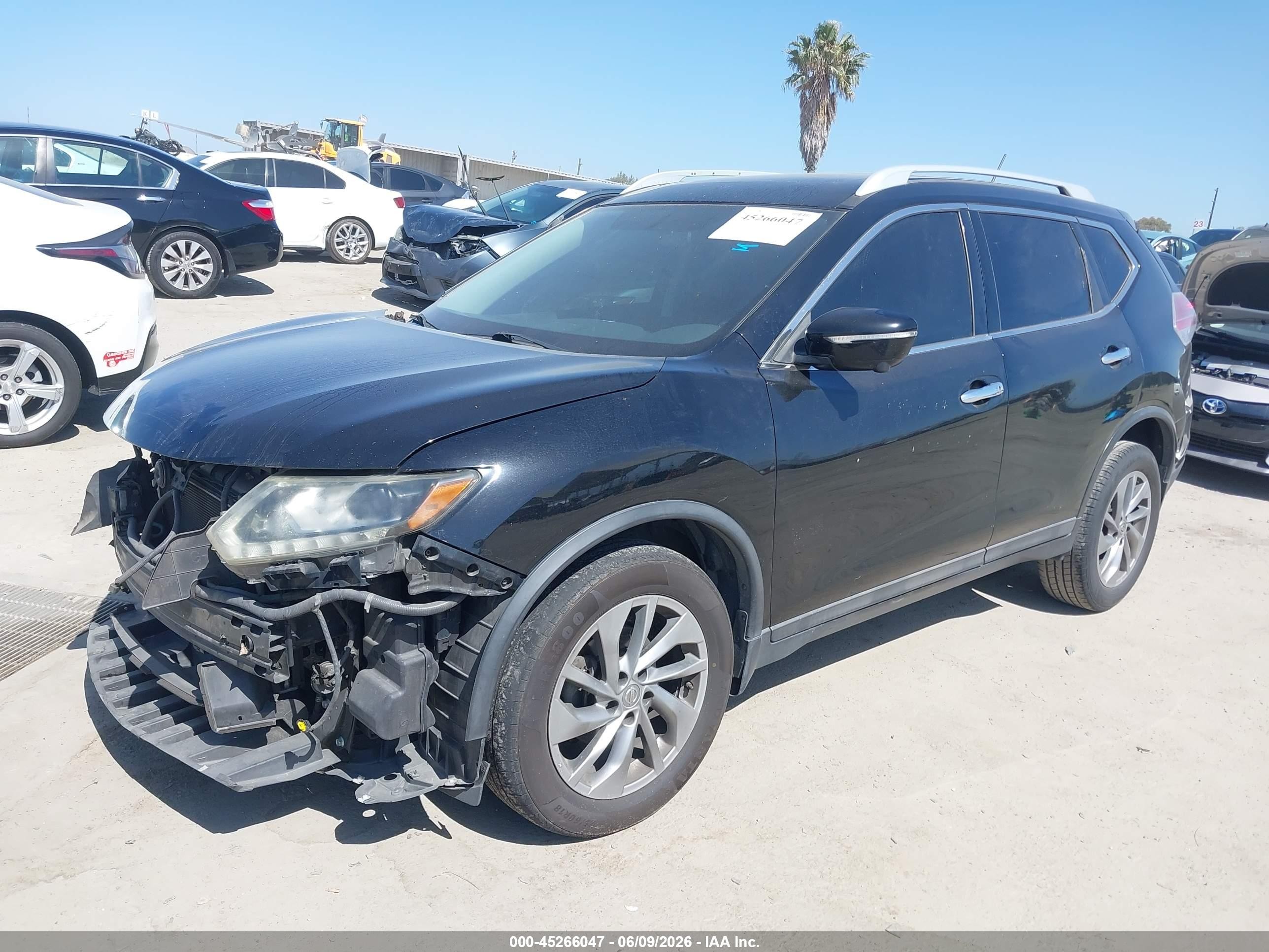 2015 Nissan Rogue Sl Black vin: 5N1AT2MTXFC850944