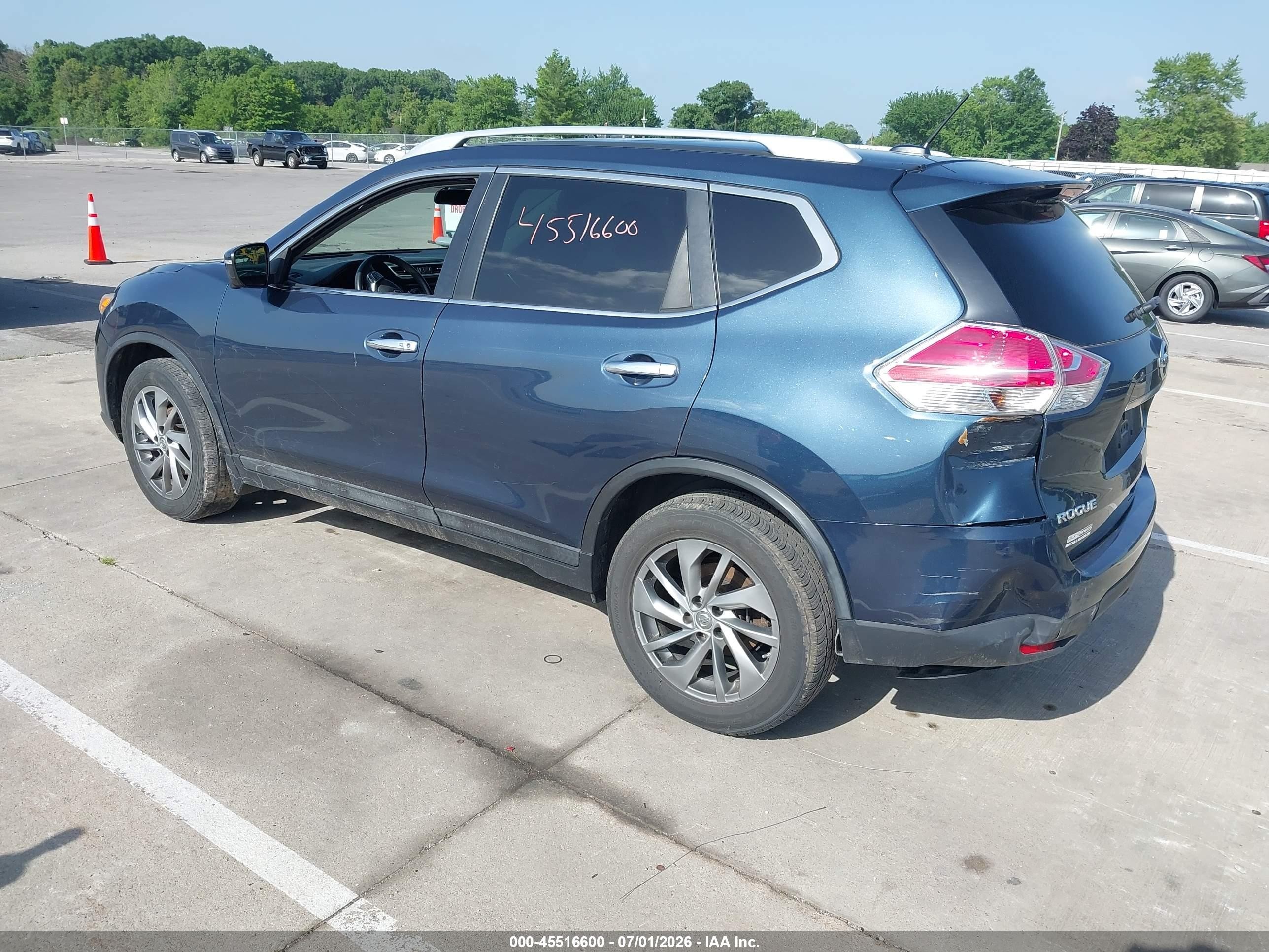 2015 Nissan Rogue Sl Синий vin: 5N1AT2MTXFC865492