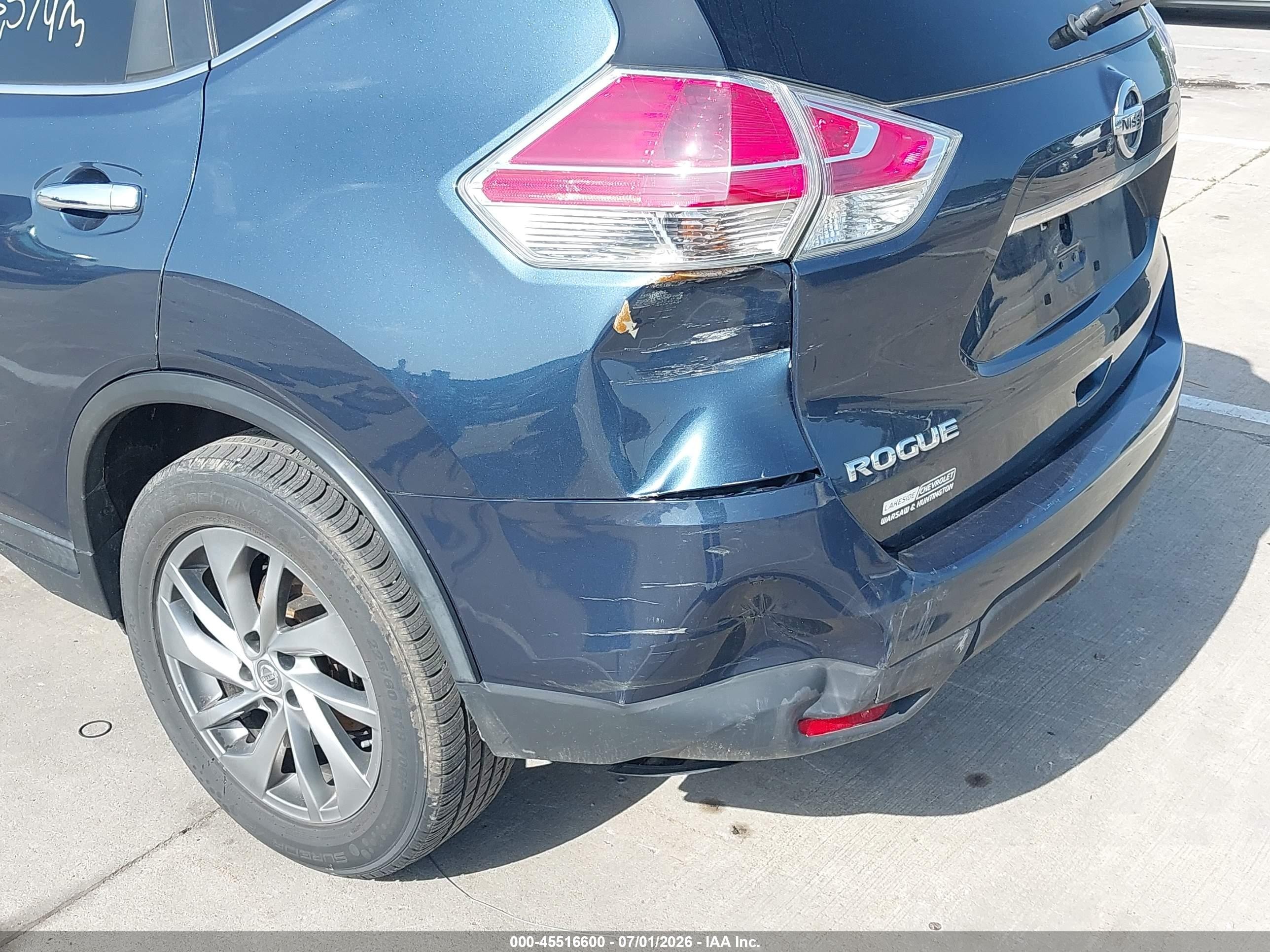 2015 Nissan Rogue Sl Синий vin: 5N1AT2MTXFC865492