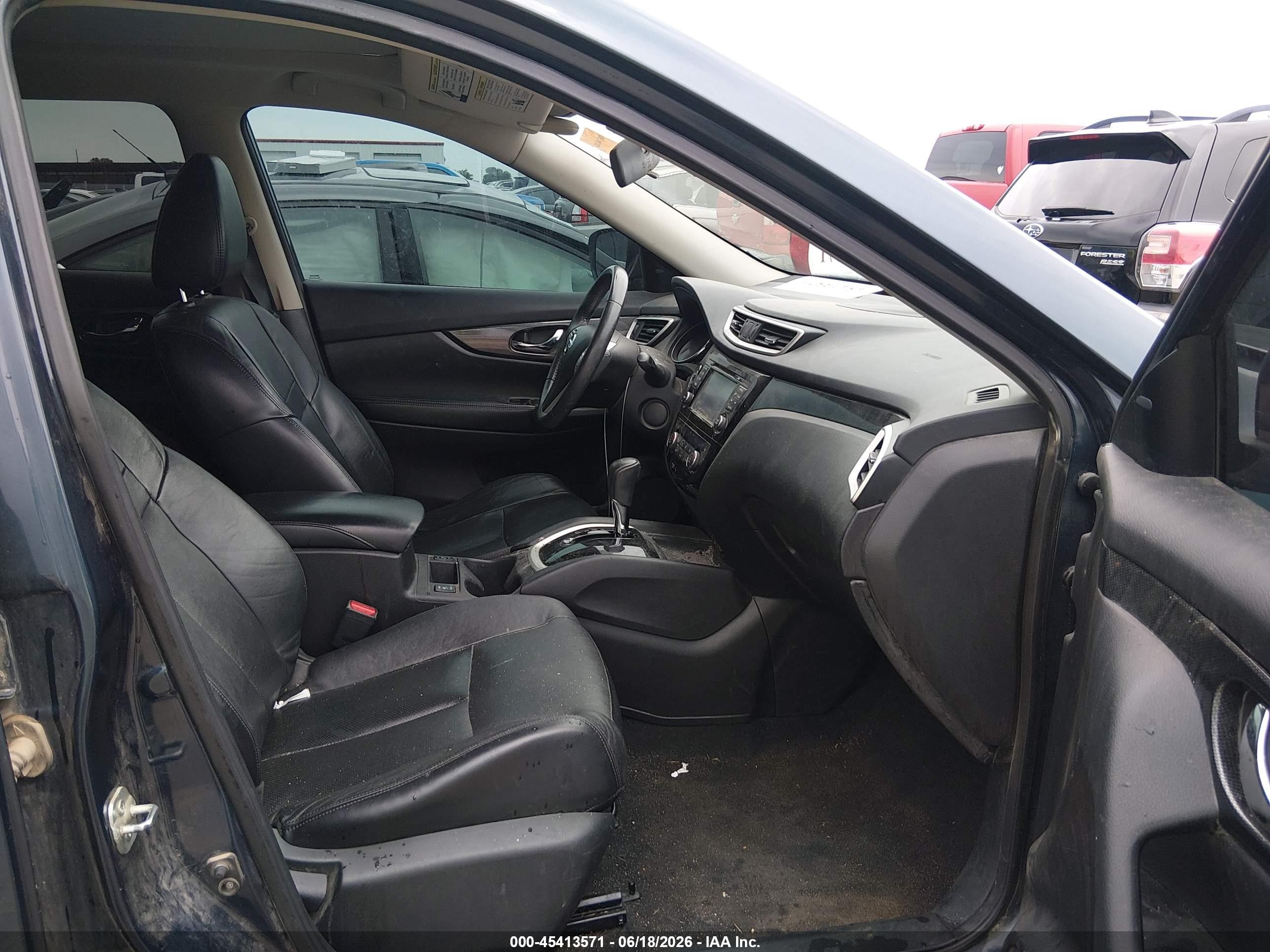 2015 Nissan Rogue Sl Blue vin: 5N1AT2MTXFC868215
