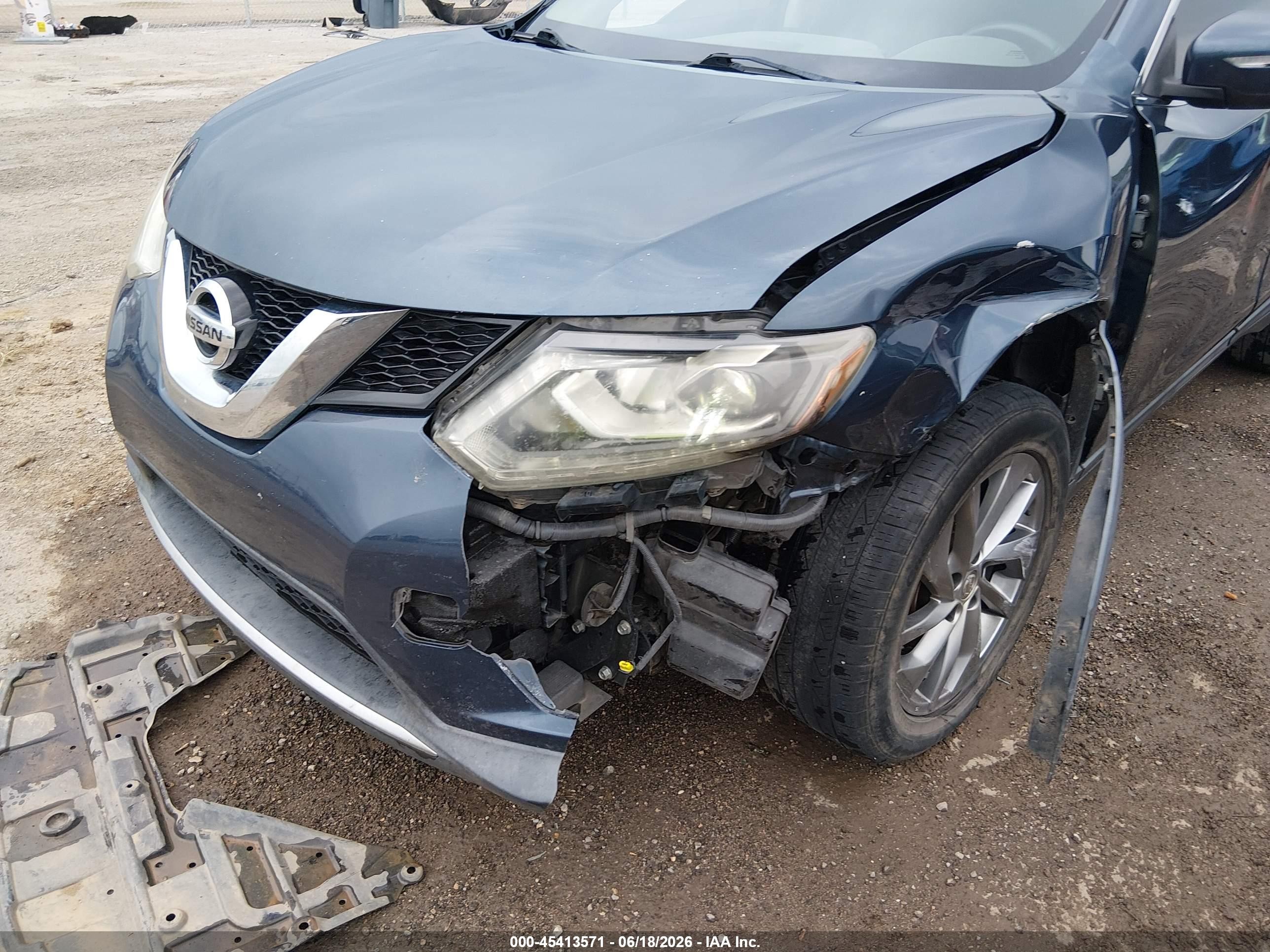 2015 Nissan Rogue Sl Blue vin: 5N1AT2MTXFC868215