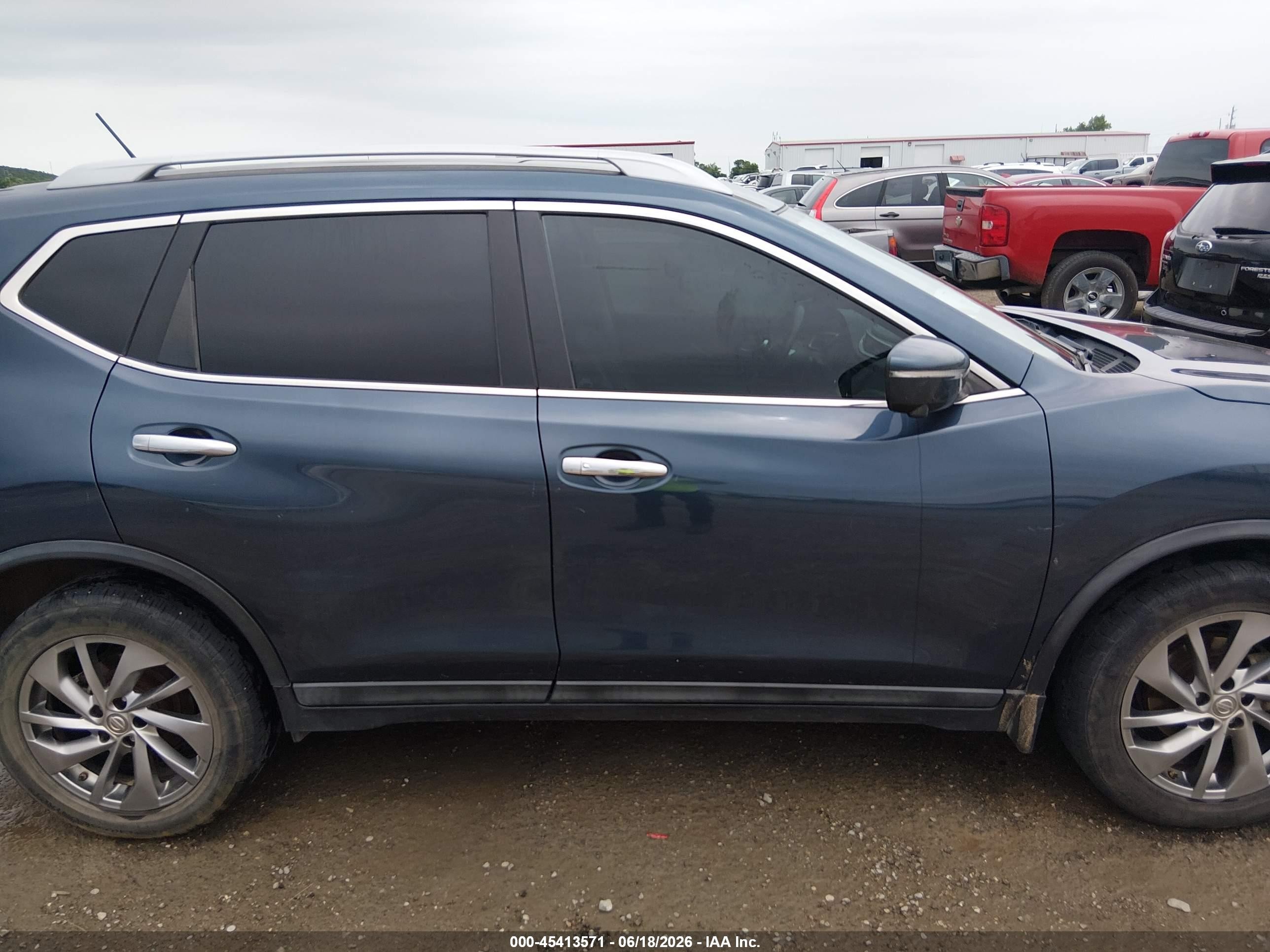 2015 Nissan Rogue Sl Blue vin: 5N1AT2MTXFC868215