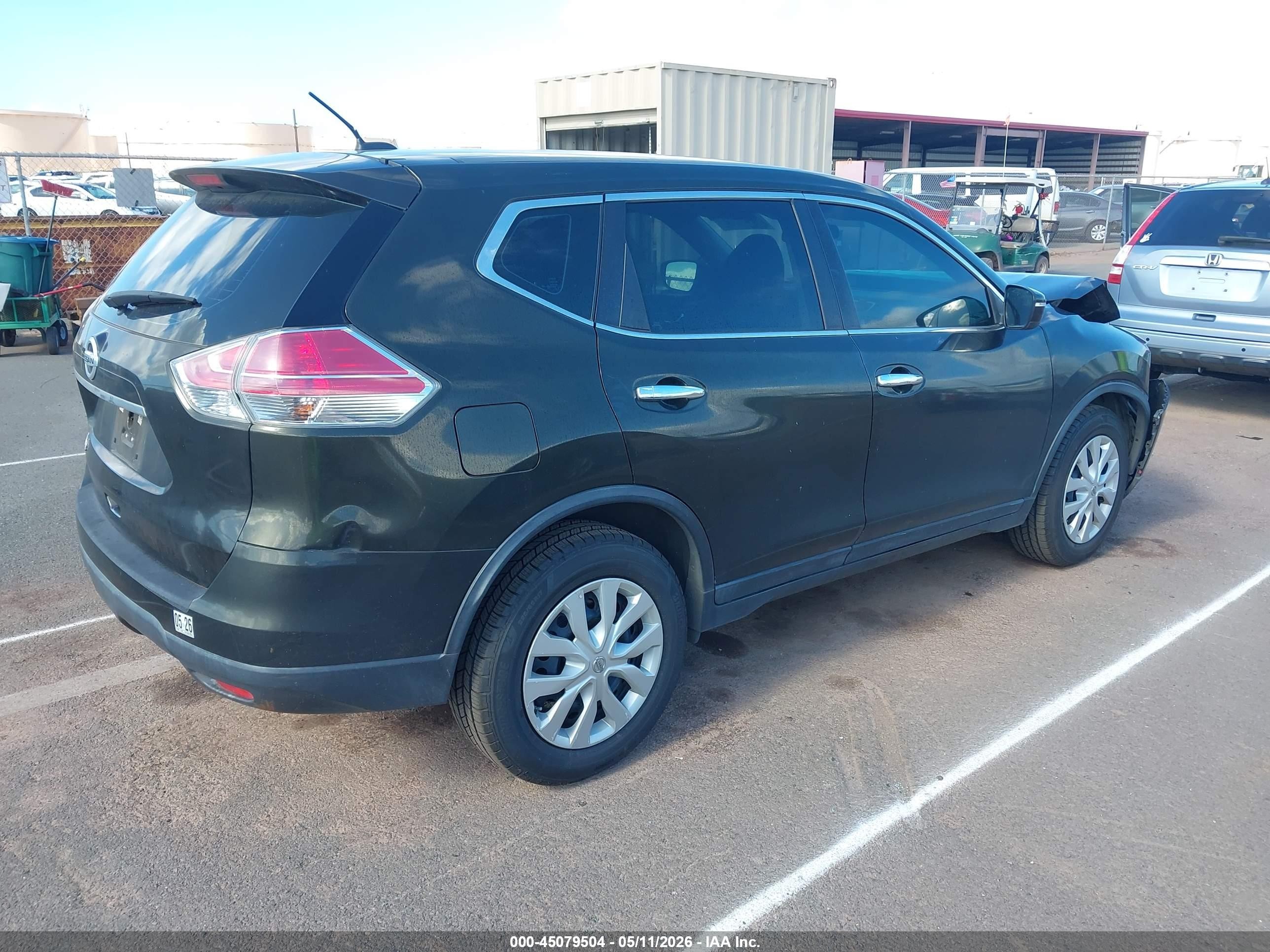 2015 Nissan Rogue S Black vin: 5N1AT2MTXFC873074