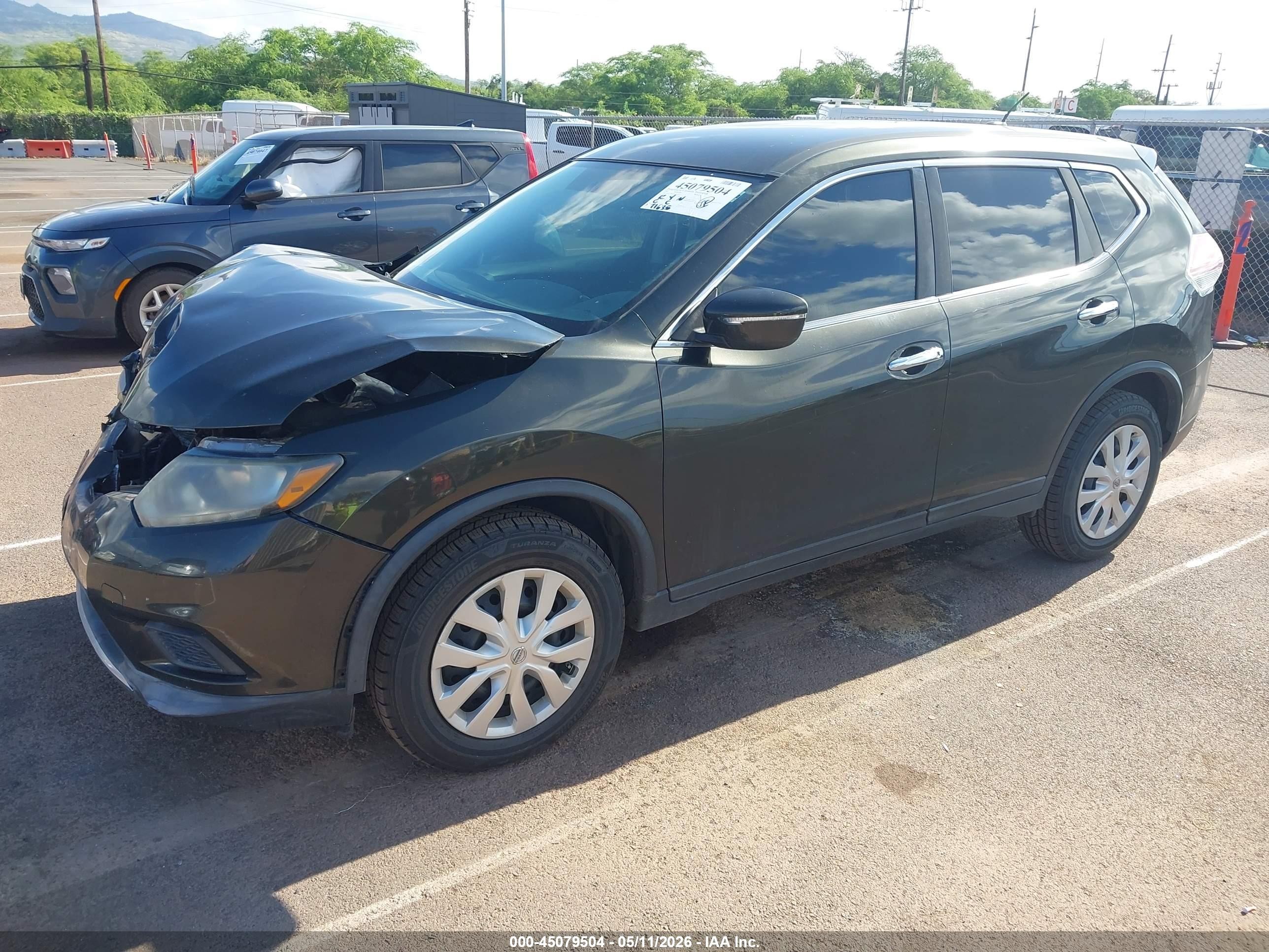 2015 Nissan Rogue S Black vin: 5N1AT2MTXFC873074