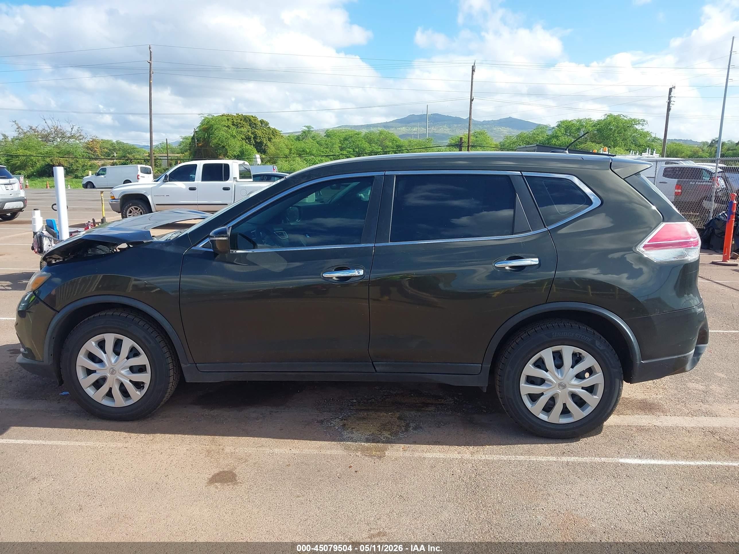 2015 Nissan Rogue S Black vin: 5N1AT2MTXFC873074