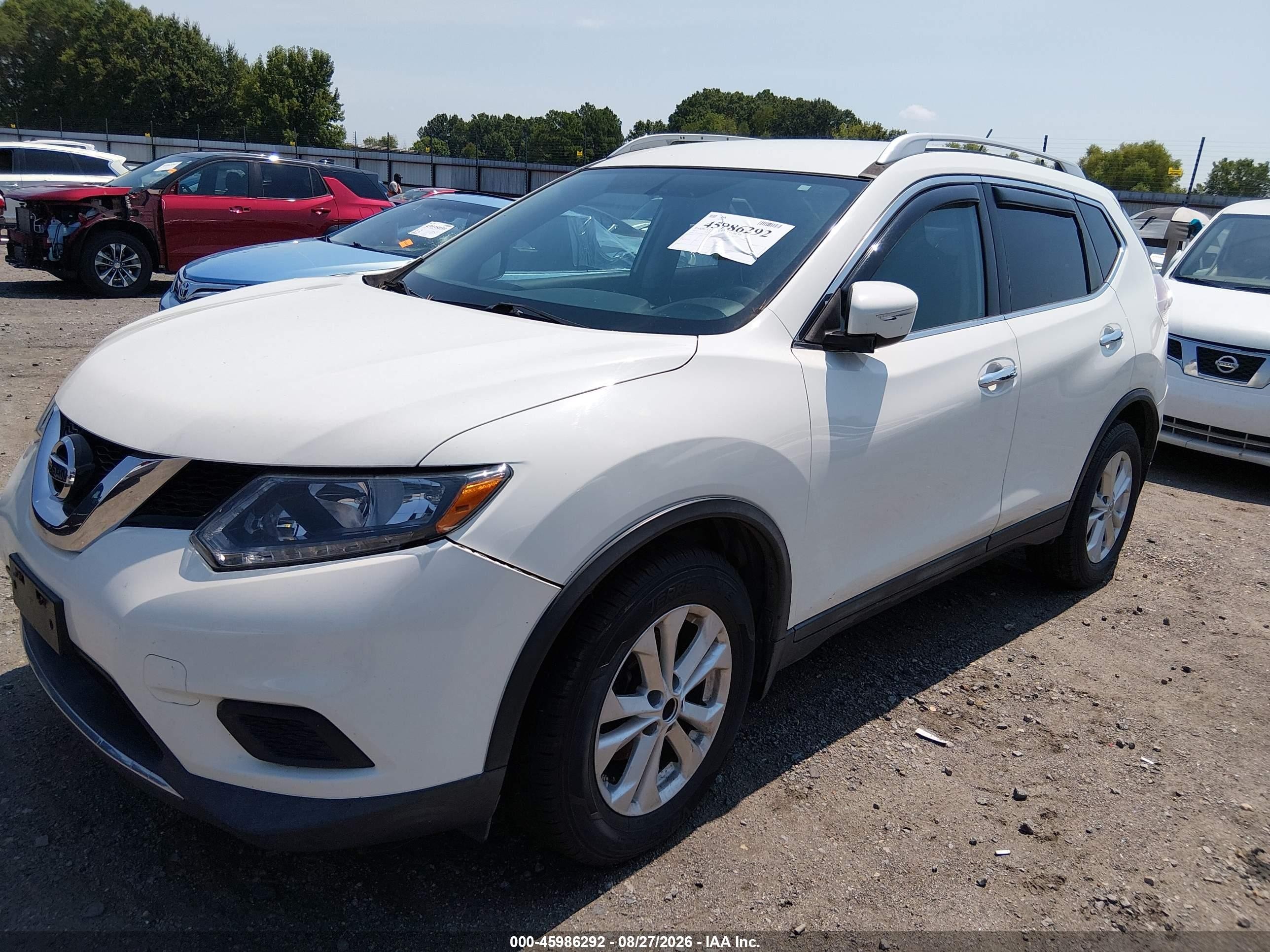 2015 Nissan Rogue Sv White vin: 5N1AT2MTXFC884480