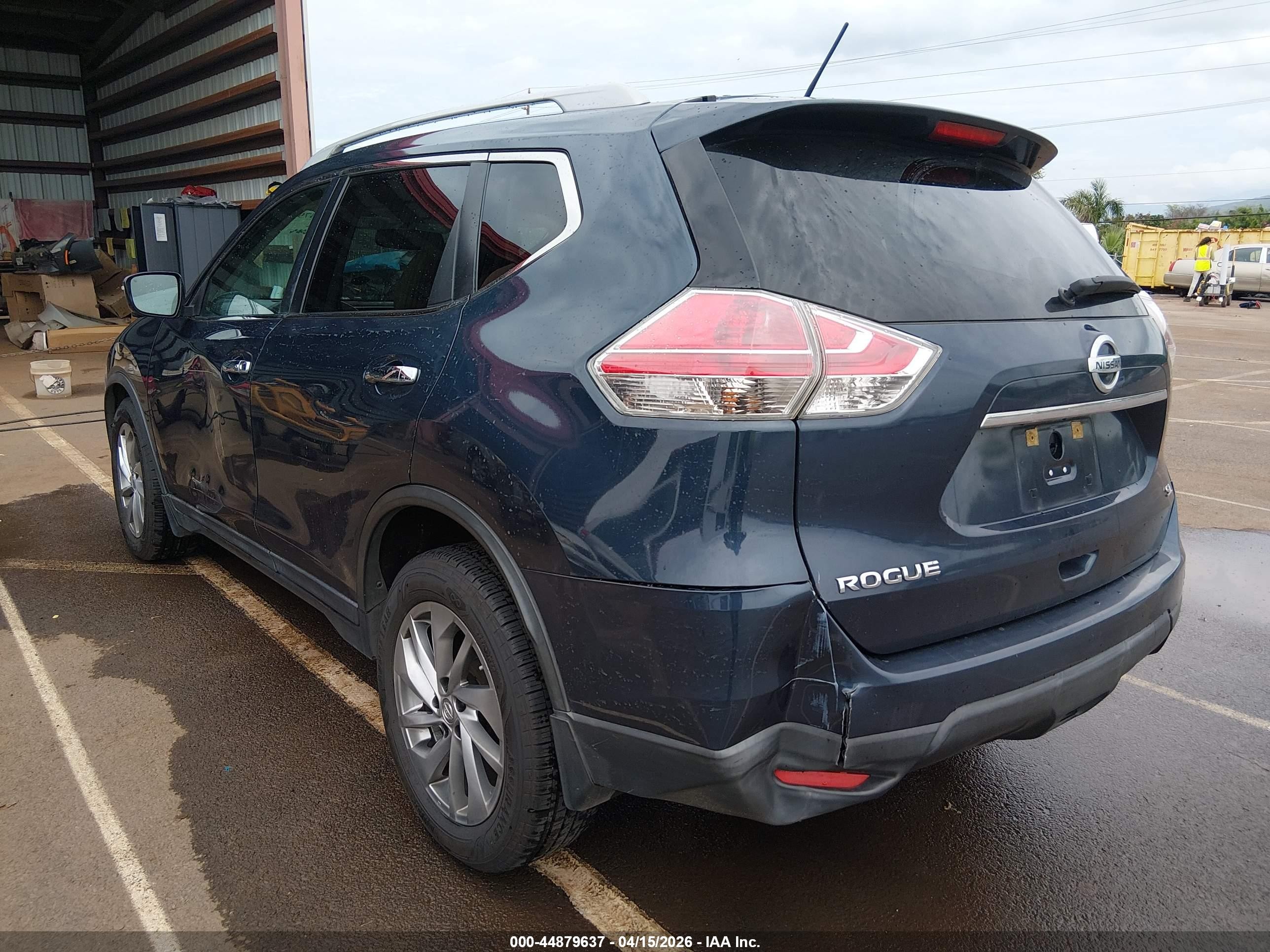 2015 Nissan Rogue Sl Blue vin: 5N1AT2MTXFC911760