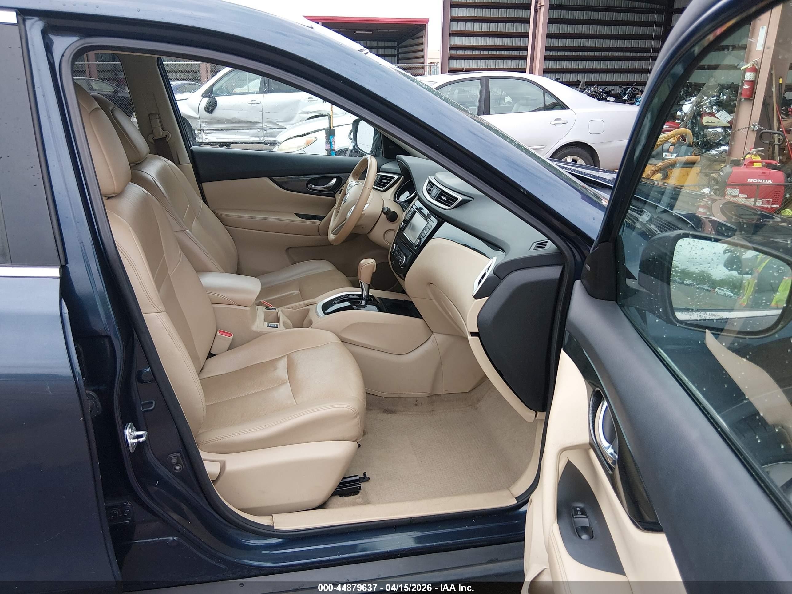 2015 Nissan Rogue Sl Blue vin: 5N1AT2MTXFC911760