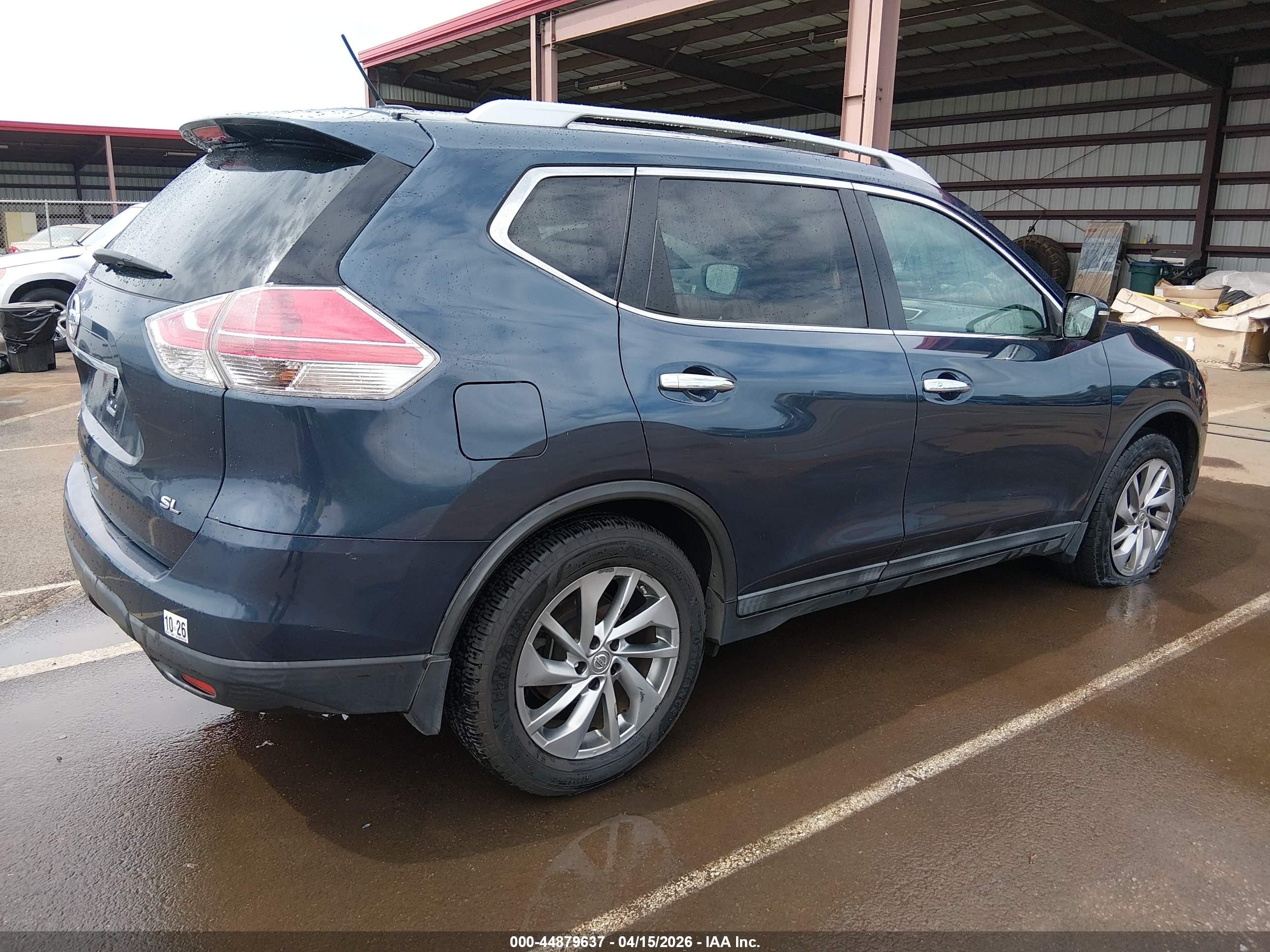 2015 Nissan Rogue Sl Blue vin: 5N1AT2MTXFC911760
