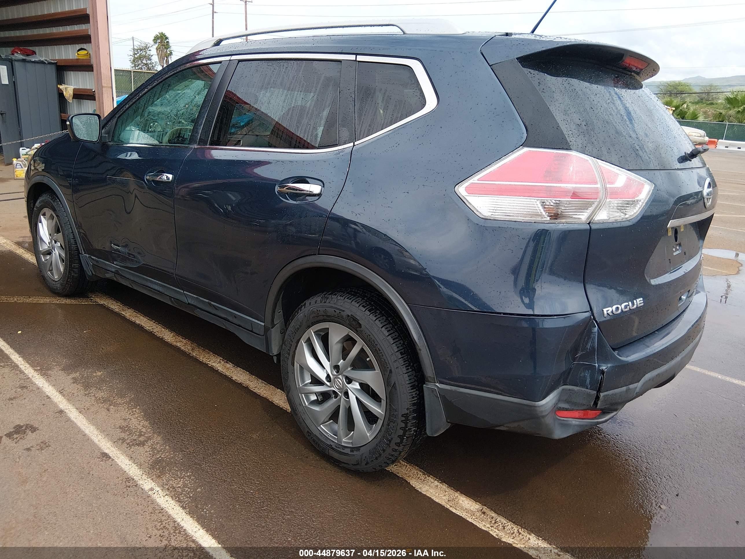 2015 Nissan Rogue Sl Blue vin: 5N1AT2MTXFC911760