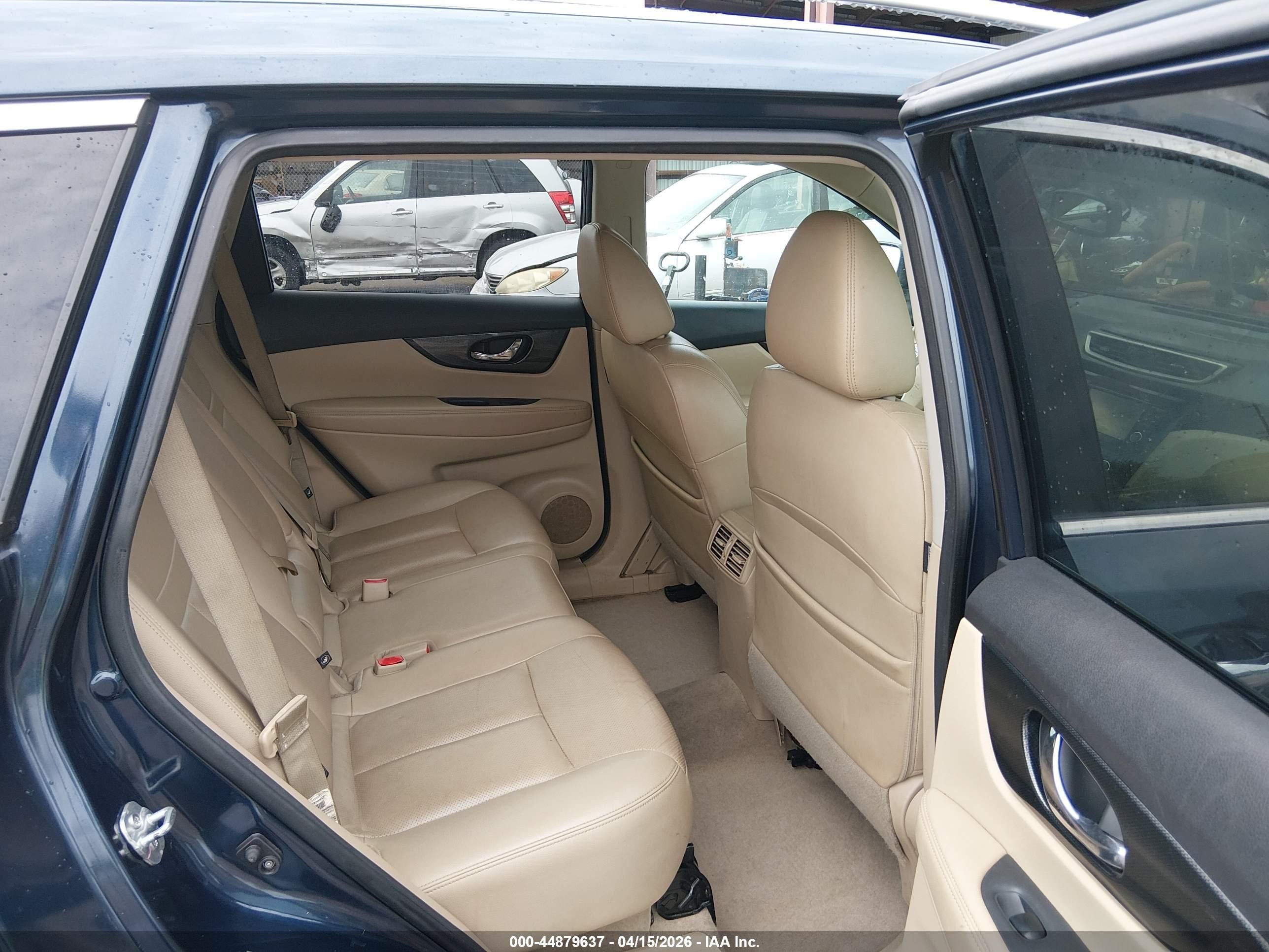 2015 Nissan Rogue Sl Blue vin: 5N1AT2MTXFC911760