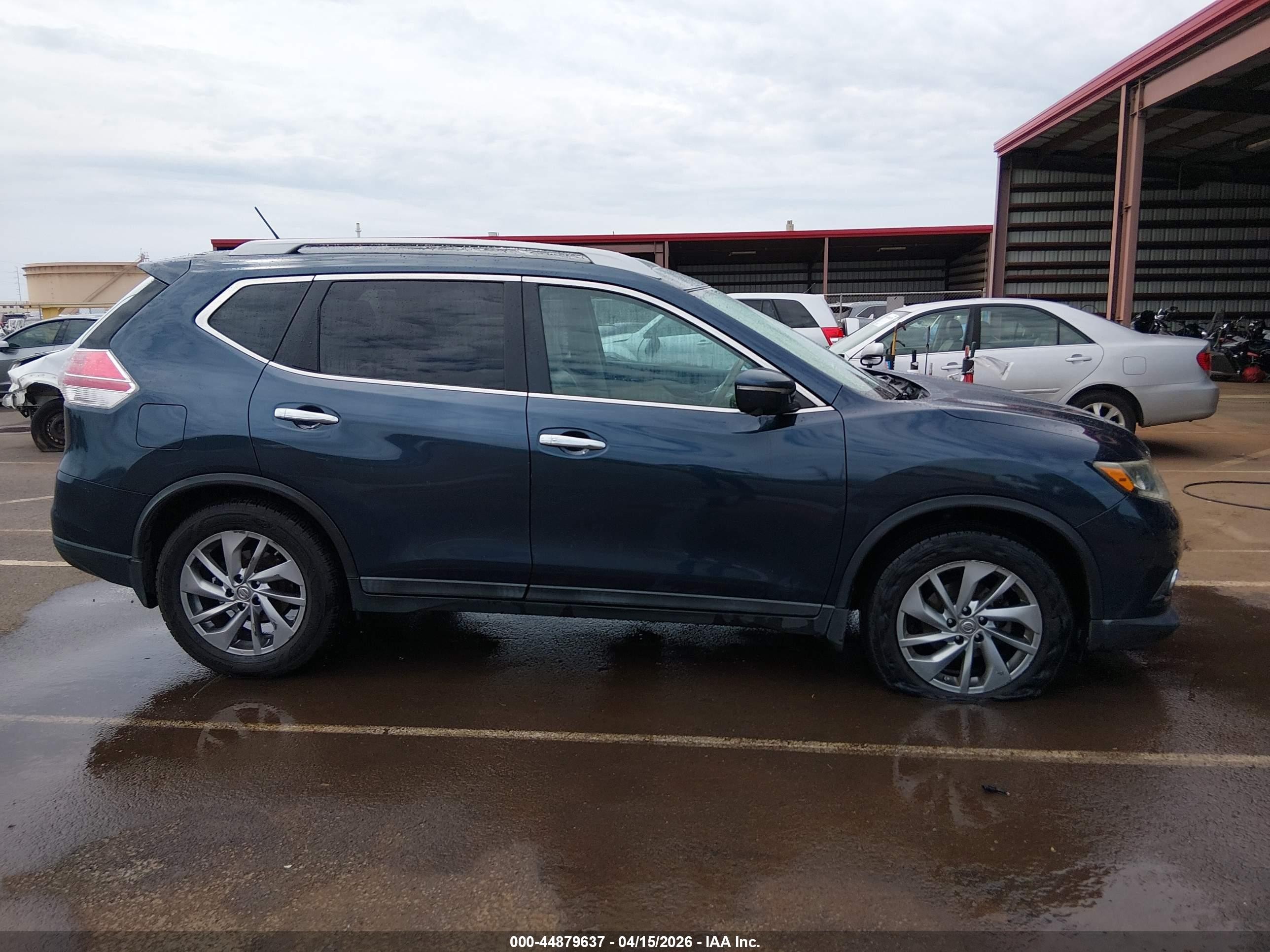 2015 Nissan Rogue Sl Blue vin: 5N1AT2MTXFC911760