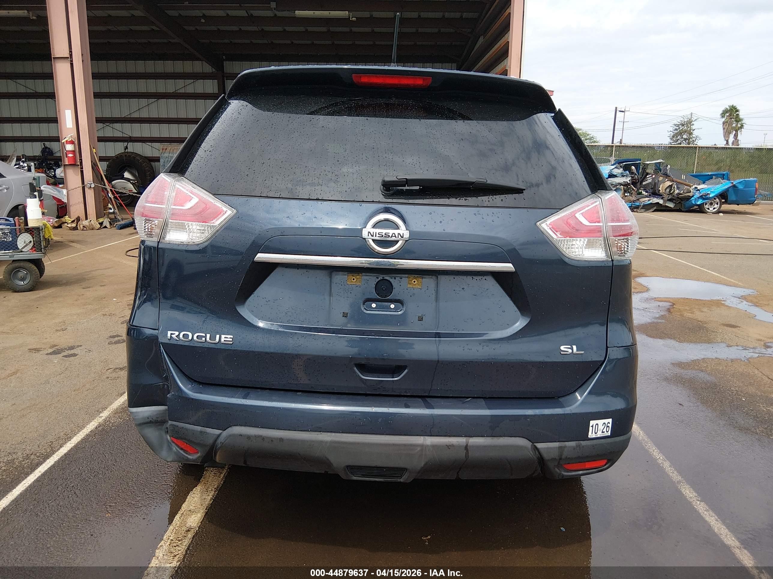2015 Nissan Rogue Sl Blue vin: 5N1AT2MTXFC911760
