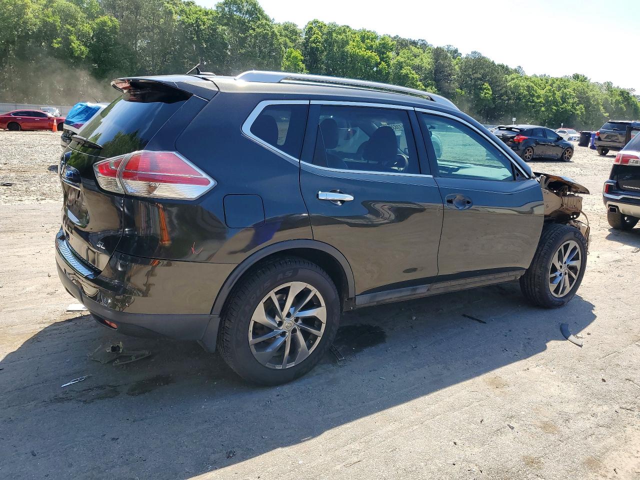 2015 Nissan Rogue Sl Green vin: 5N1AT2MTXFC913511