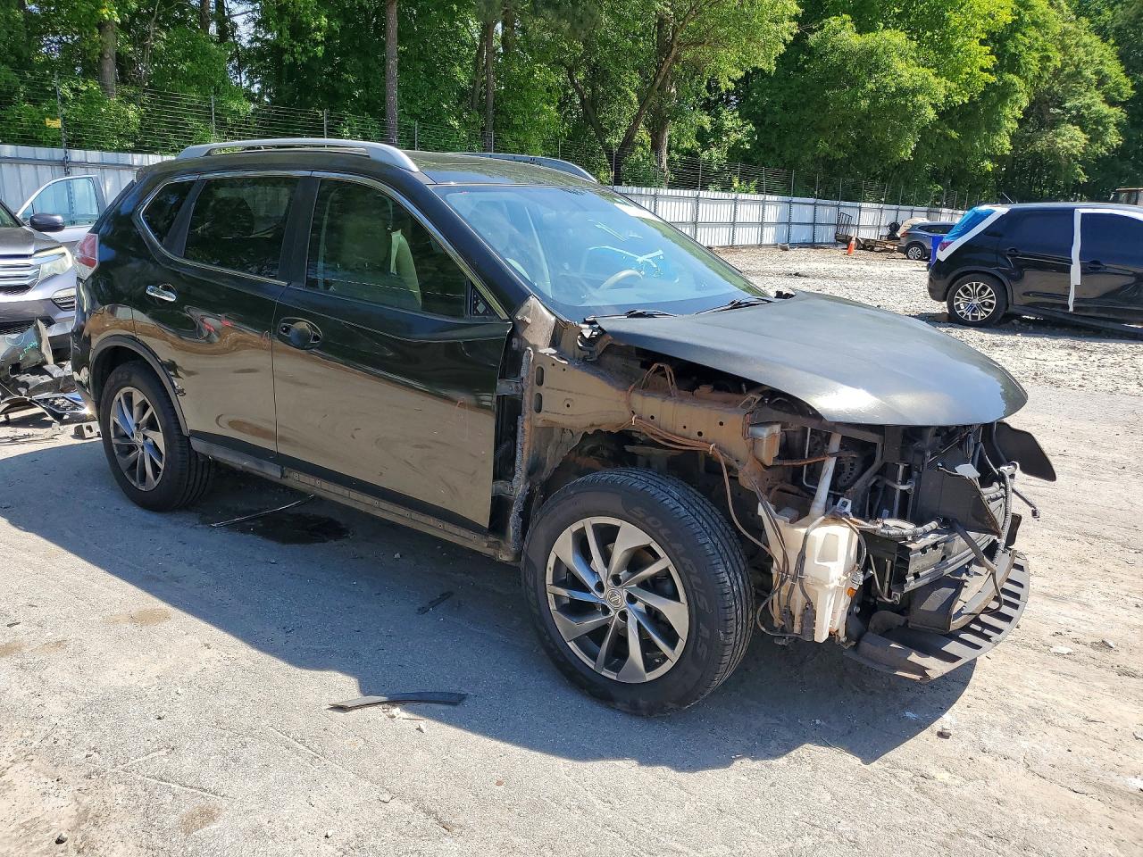 2015 Nissan Rogue Sl Green vin: 5N1AT2MTXFC913511