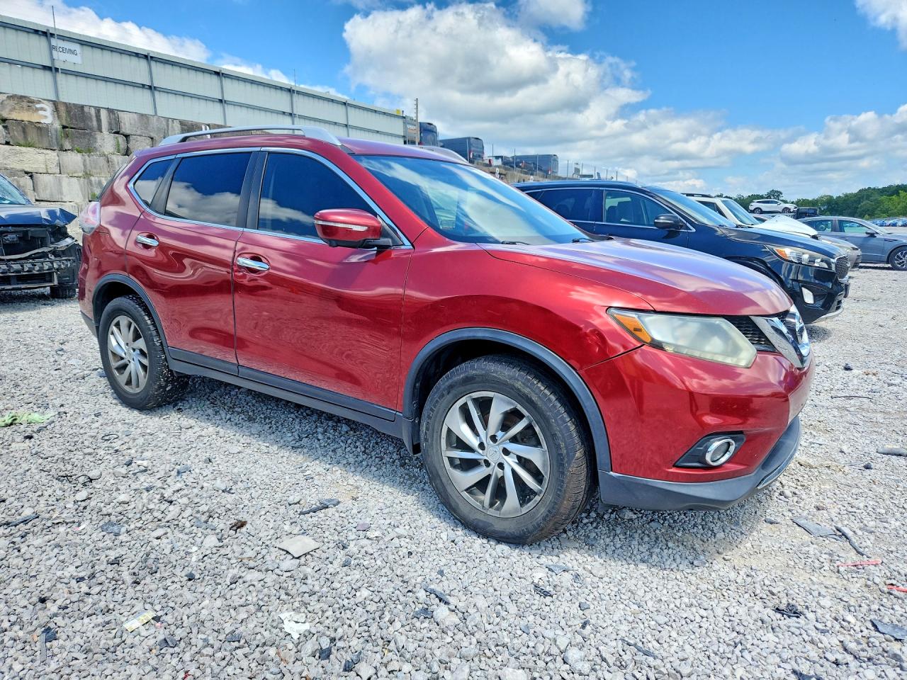2014 Nissan Rogue Sl Red vin: 5N1AT2MV0EC753767