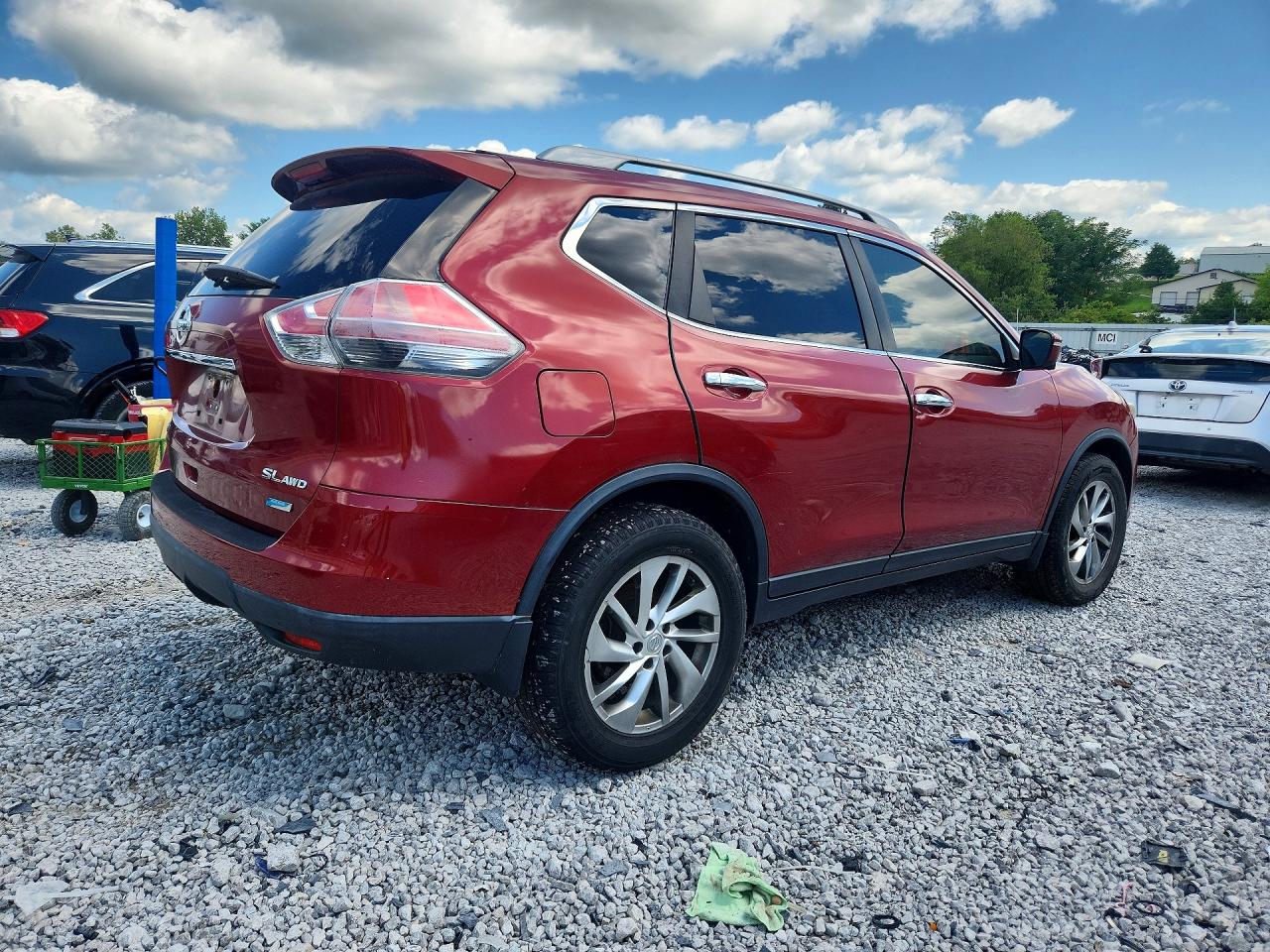 2014 Nissan Rogue Sl Red vin: 5N1AT2MV0EC753767