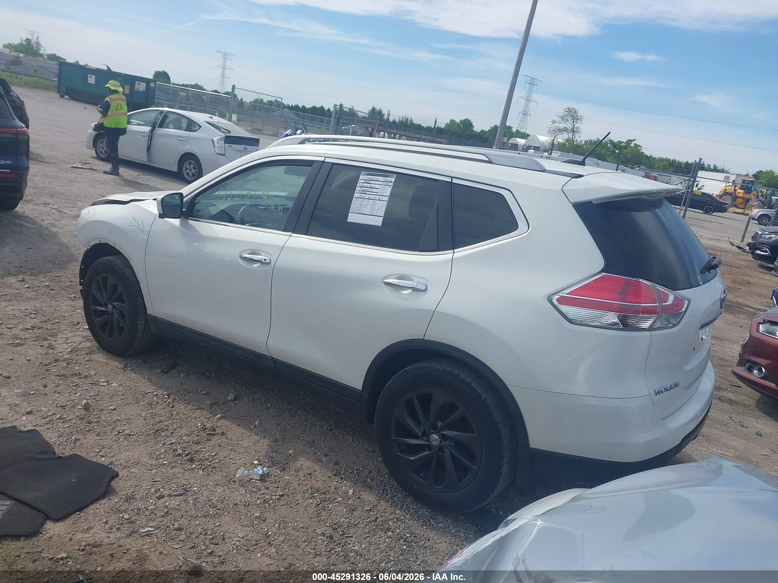 2014 Nissan Rogue Sl White vin: 5N1AT2MV0EC772805