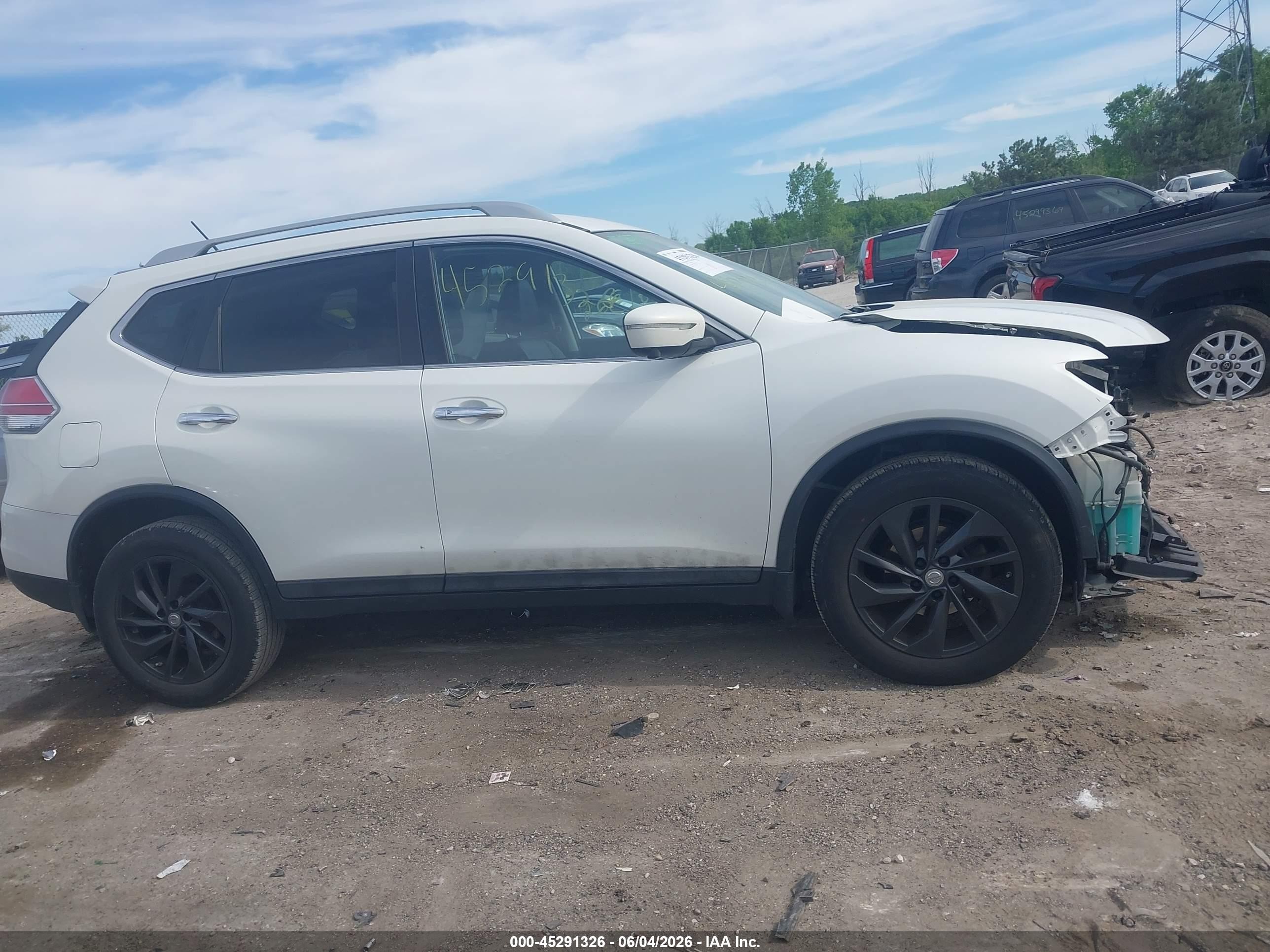 2014 Nissan Rogue Sl White vin: 5N1AT2MV0EC772805