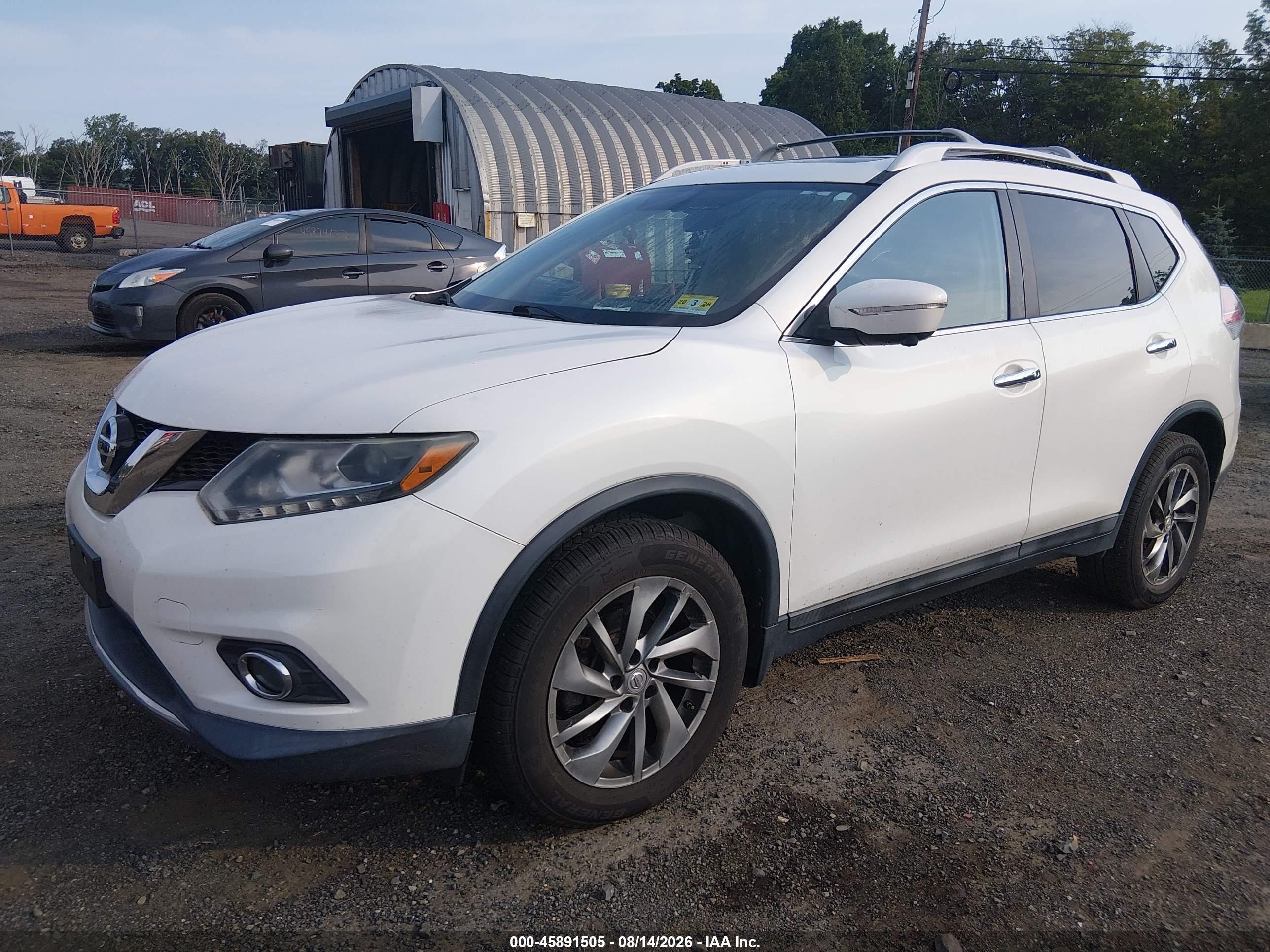 2014 Nissan Rogue Sl White vin: 5N1AT2MV0EC790558