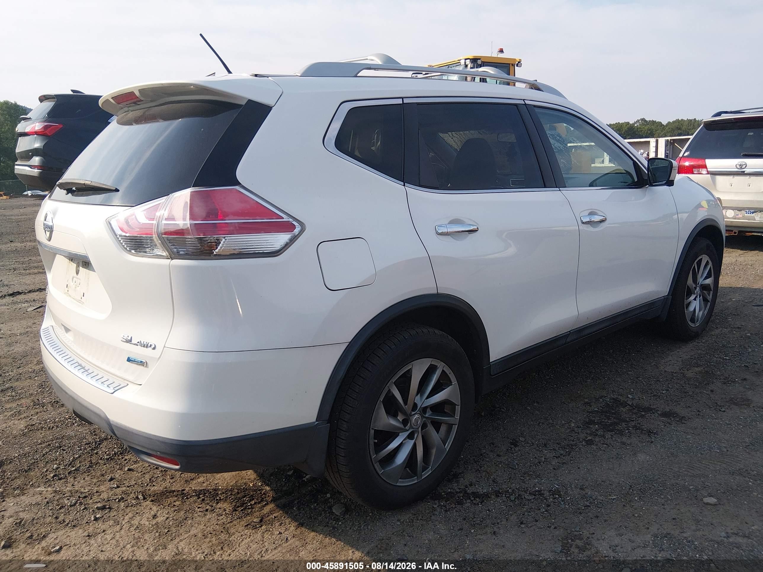 2014 Nissan Rogue Sl White vin: 5N1AT2MV0EC790558