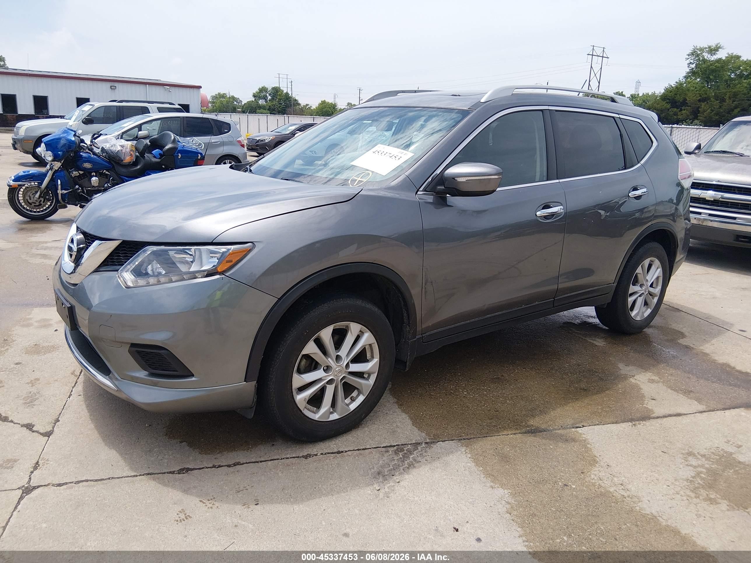 2014 Nissan Rogue Sv Gray vin: 5N1AT2MV0EC808198