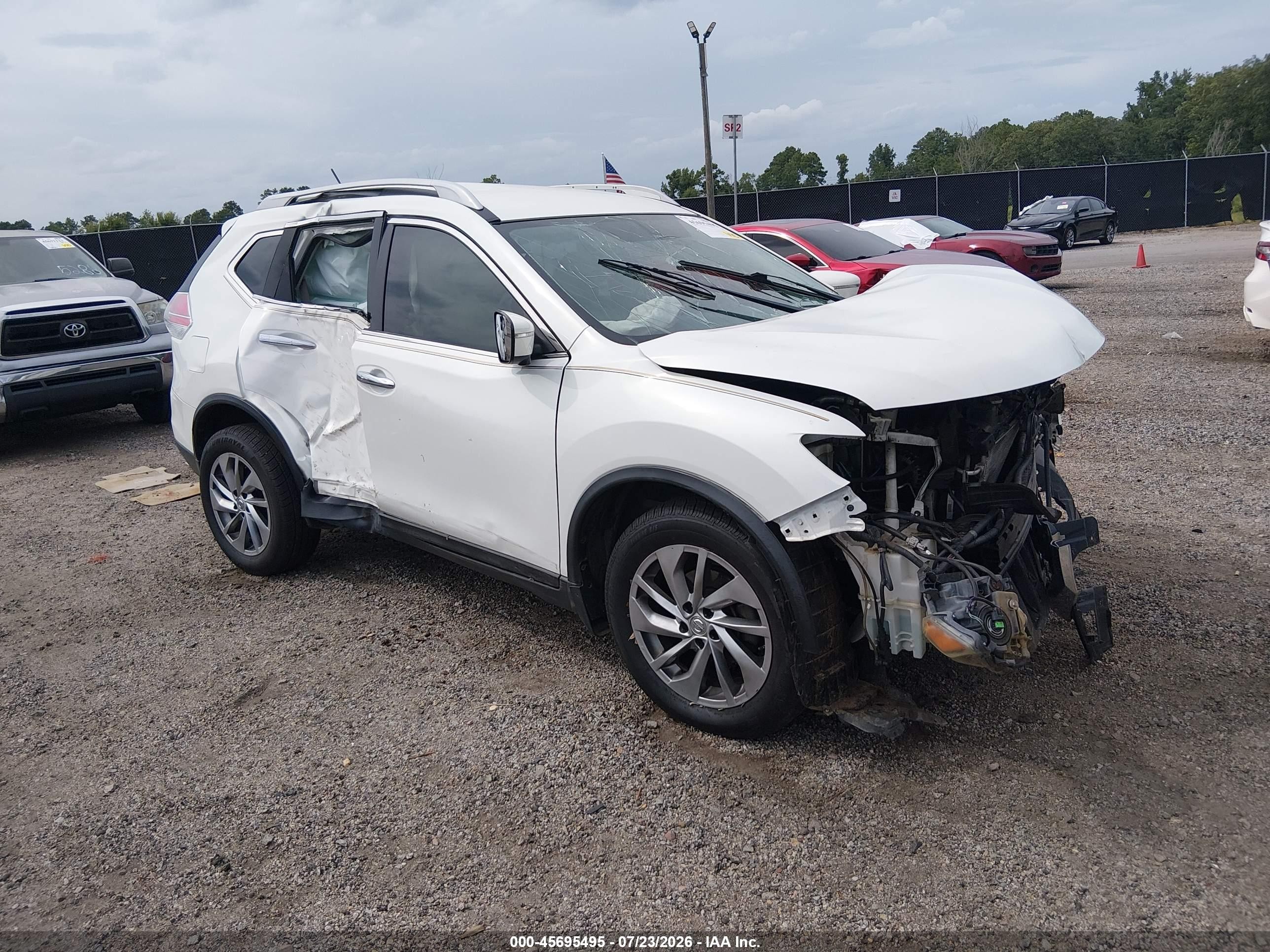 2014 Nissan Rogue Sl White vin: 5N1AT2MV0EC810694