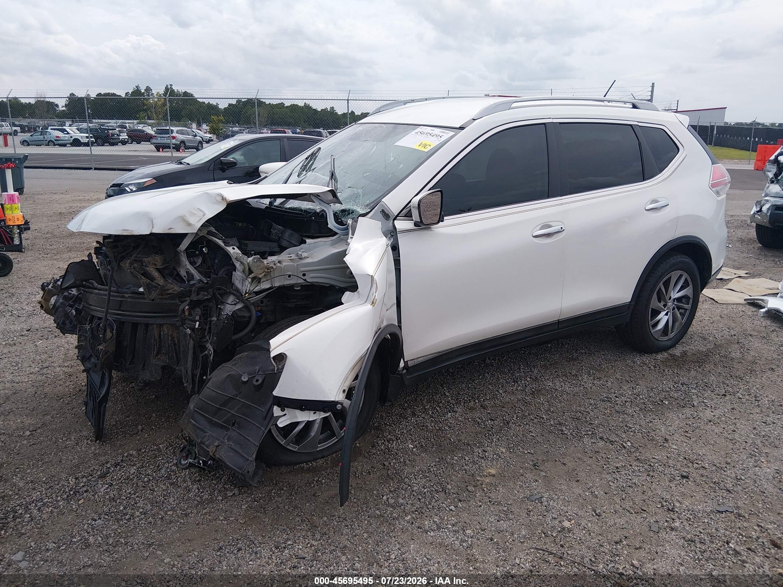 2014 Nissan Rogue Sl White vin: 5N1AT2MV0EC810694