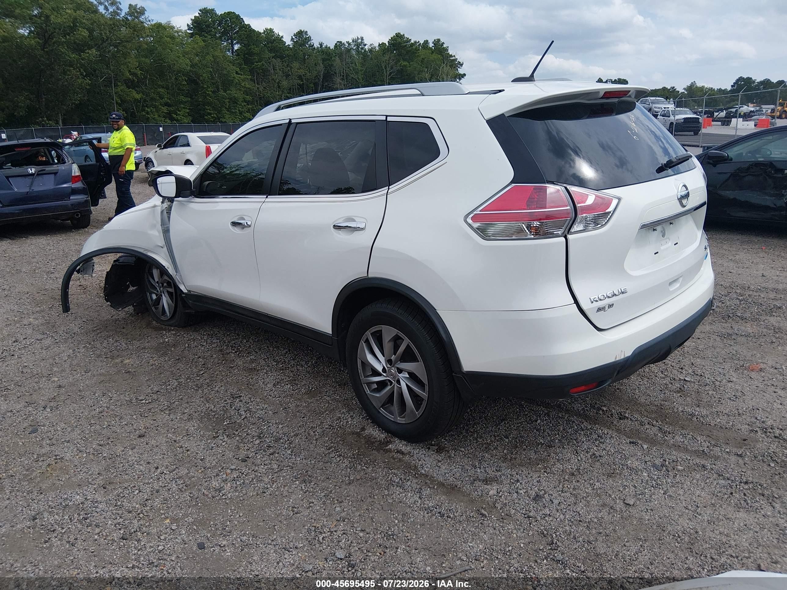 2014 Nissan Rogue Sl White vin: 5N1AT2MV0EC810694