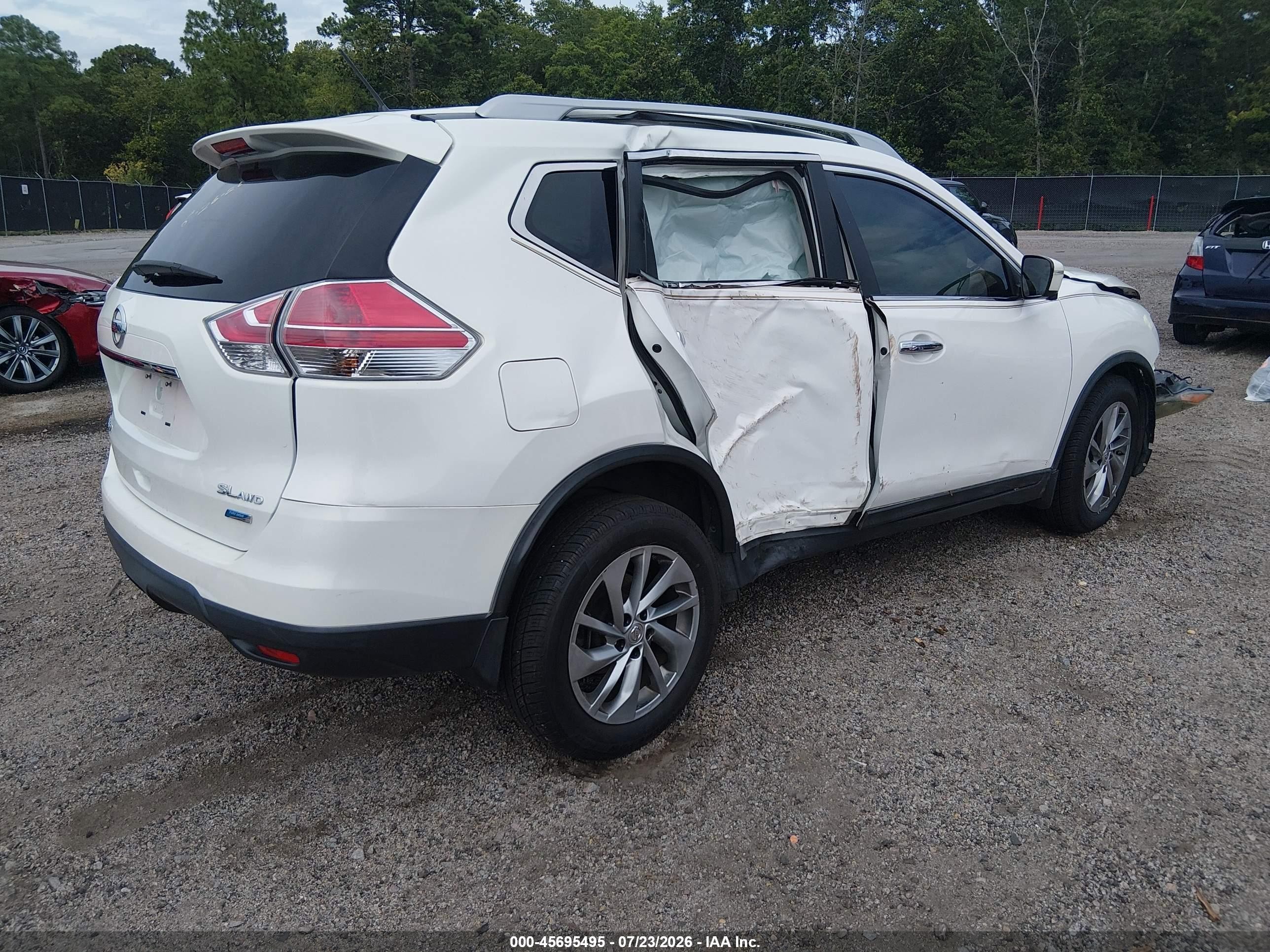 2014 Nissan Rogue Sl White vin: 5N1AT2MV0EC810694