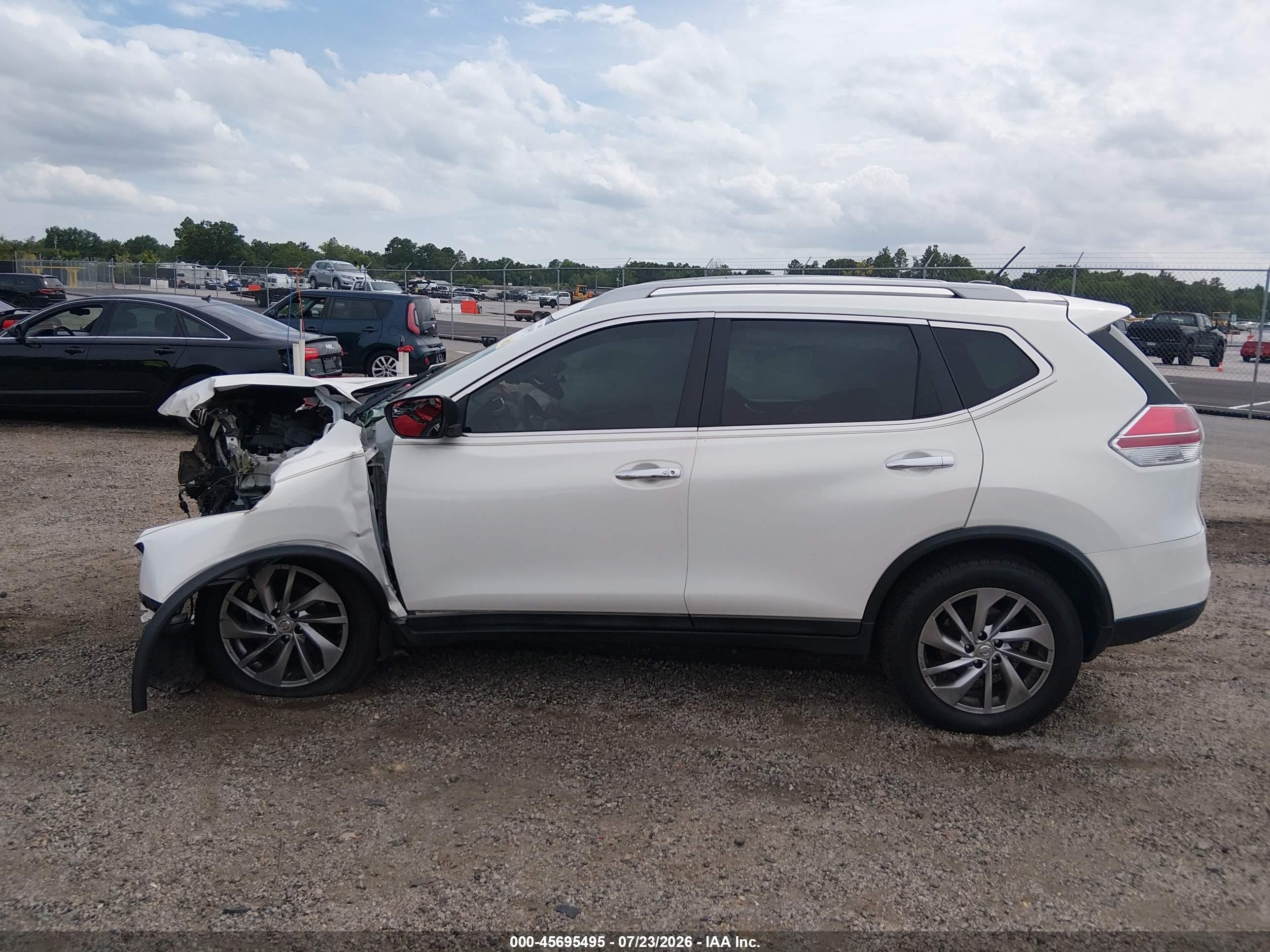 2014 Nissan Rogue Sl White vin: 5N1AT2MV0EC810694