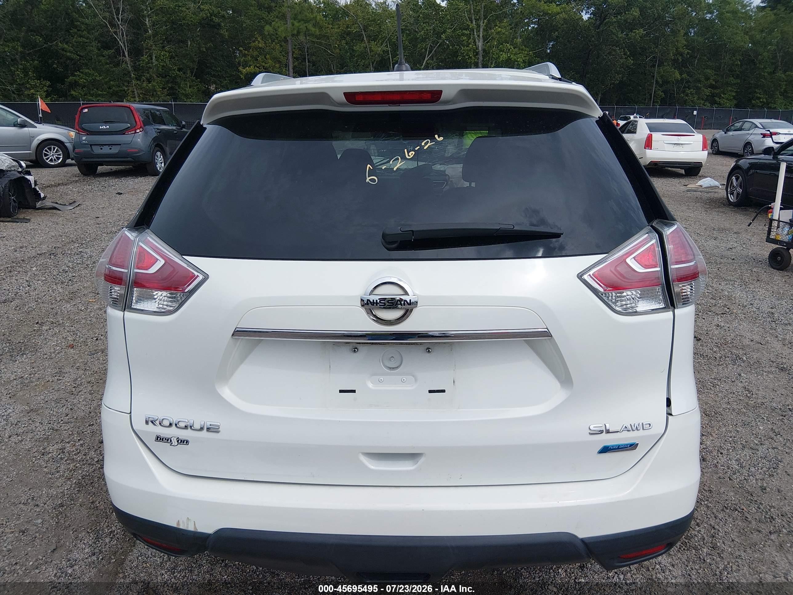2014 Nissan Rogue Sl White vin: 5N1AT2MV0EC810694