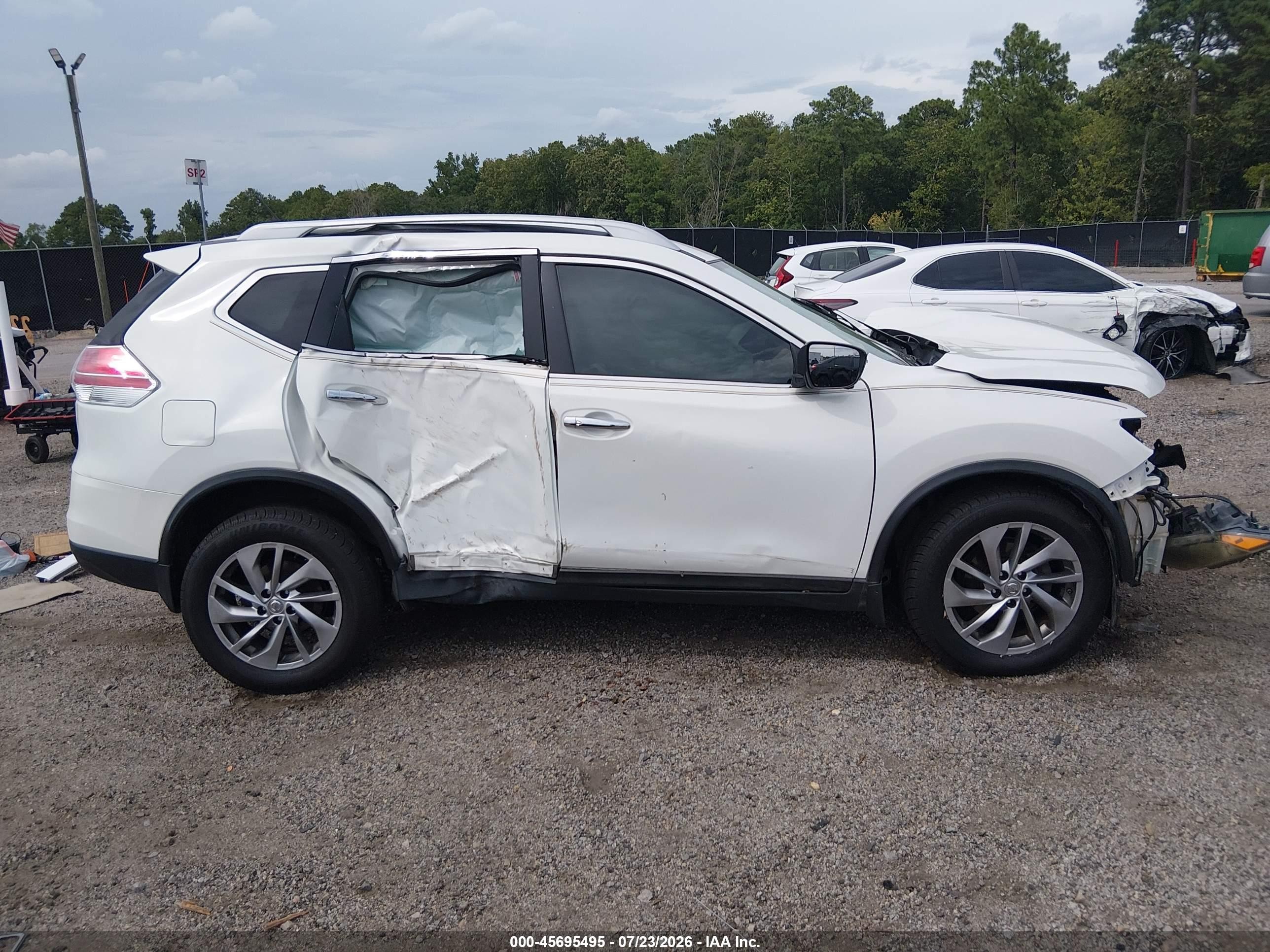 2014 Nissan Rogue Sl White vin: 5N1AT2MV0EC810694