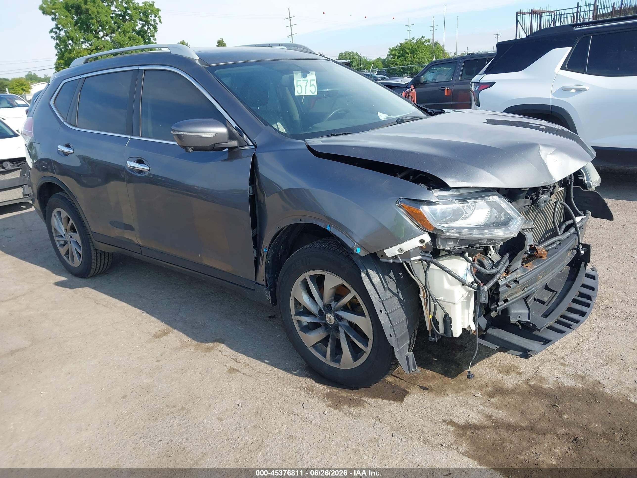 2014 Nissan Rogue Sl Gray vin: 5N1AT2MV0EC825244