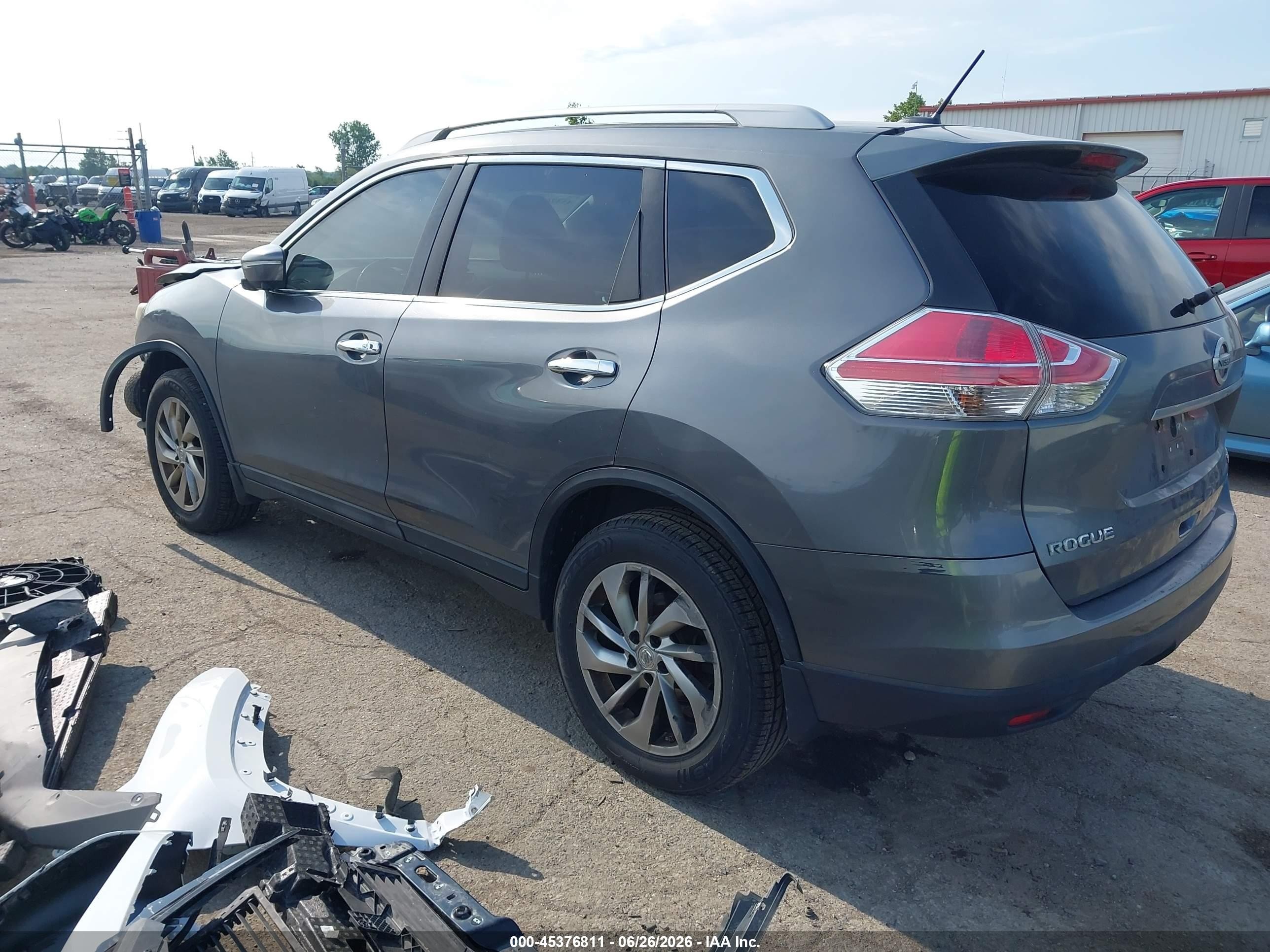 2014 Nissan Rogue Sl Gray vin: 5N1AT2MV0EC825244