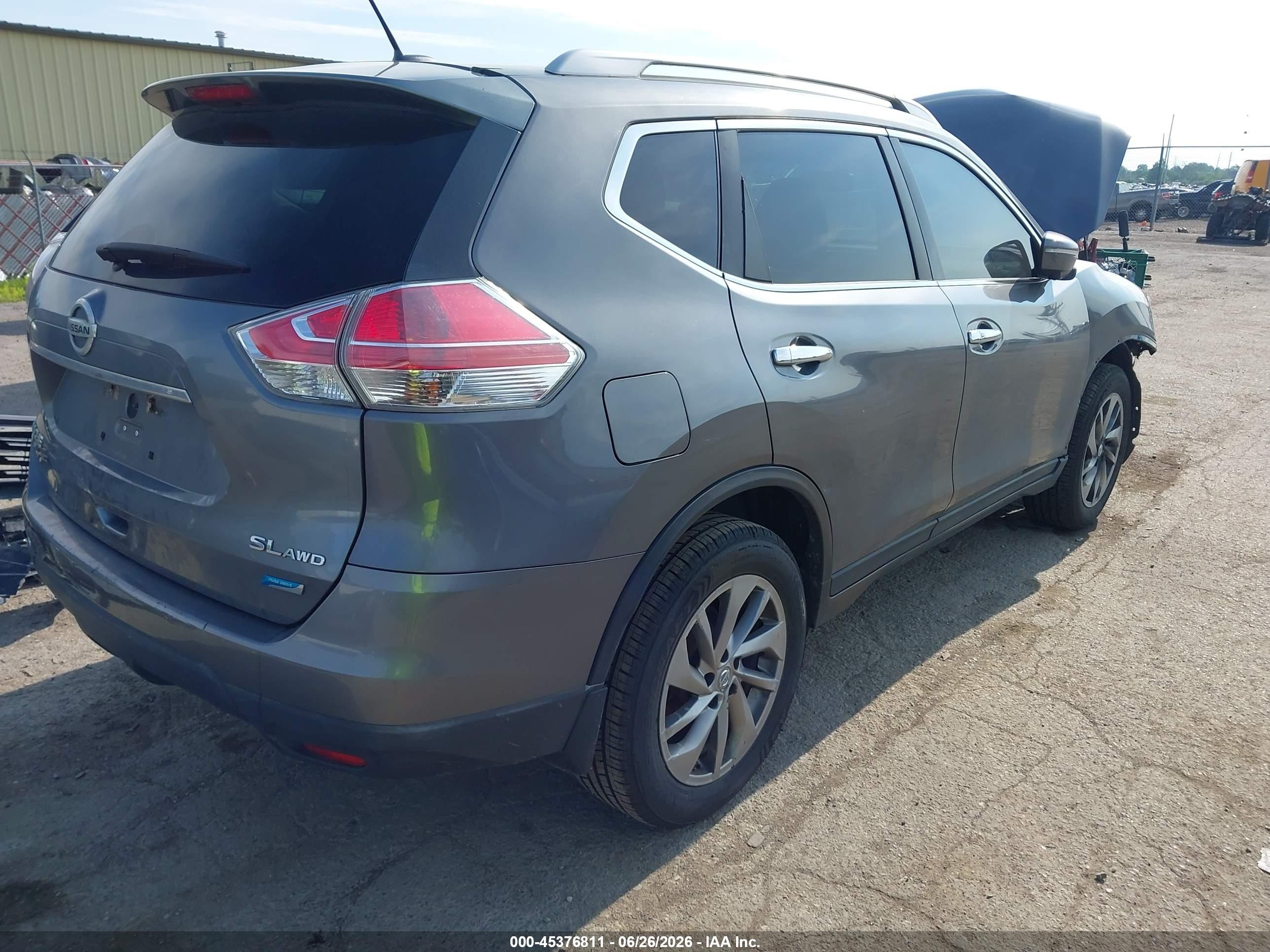 2014 Nissan Rogue Sl Gray vin: 5N1AT2MV0EC825244