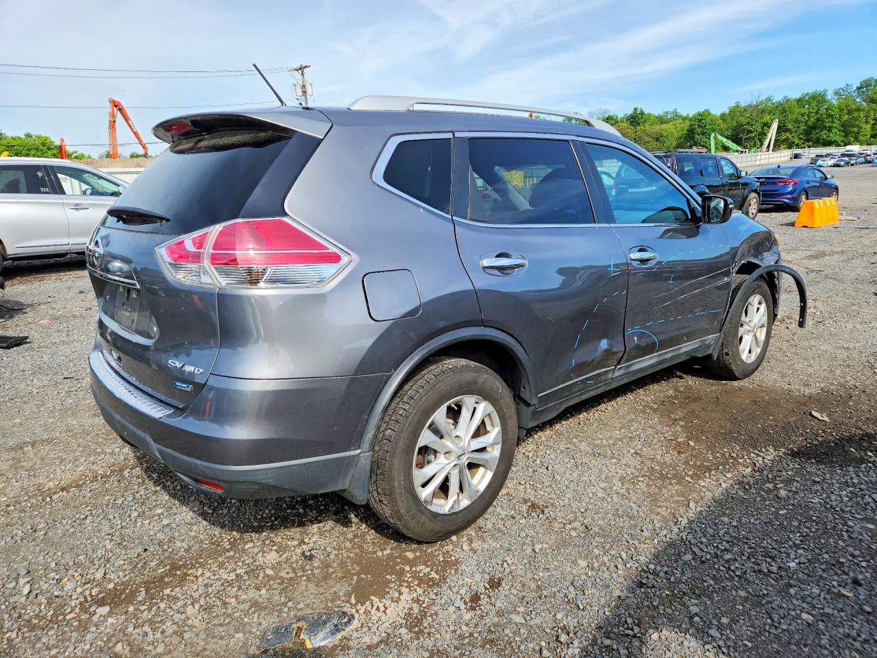 2014 Nissan Rogue Sv Gray vin: 5N1AT2MV0EC833439