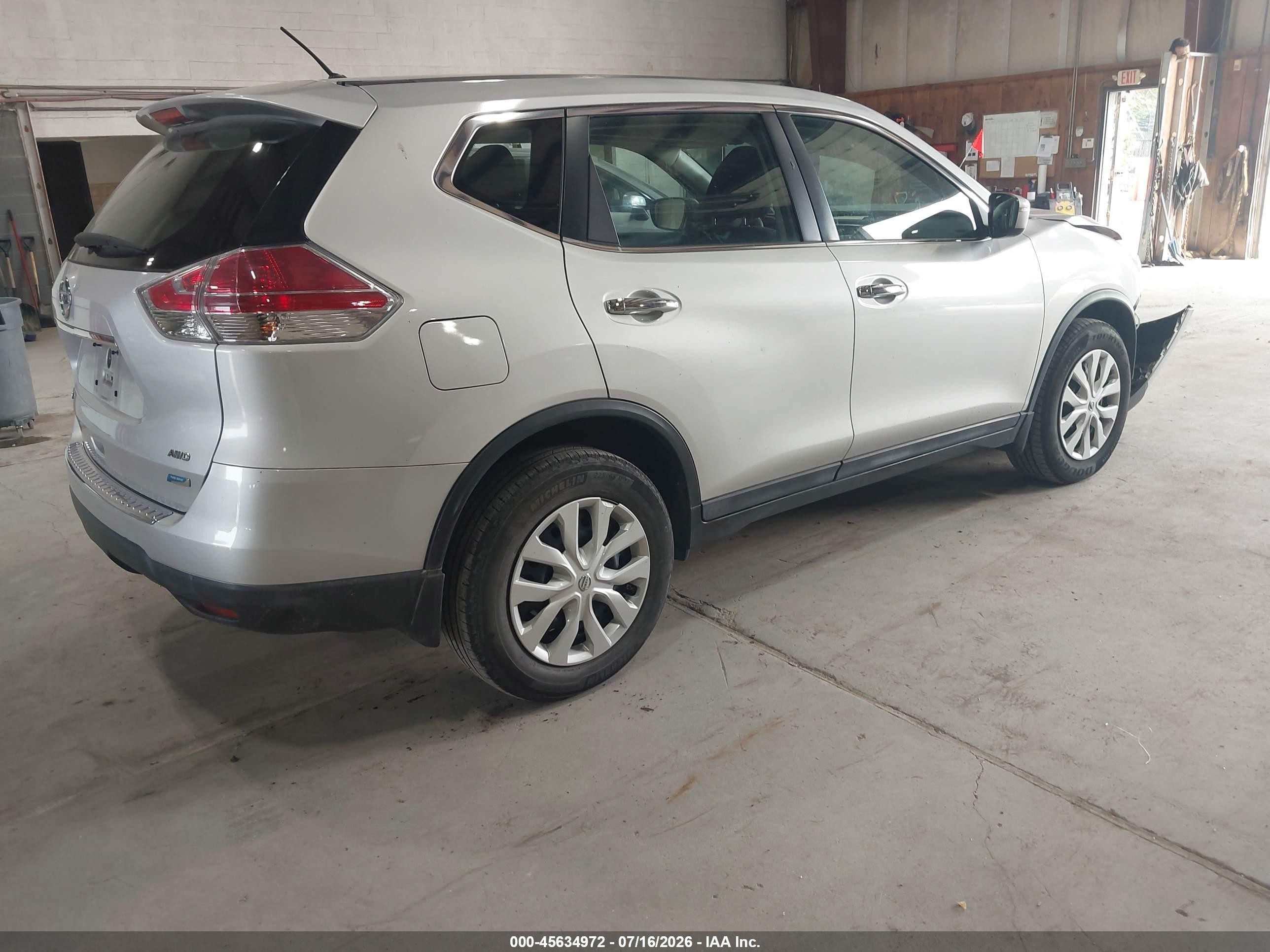 2014 Nissan Rogue S Gray vin: 5N1AT2MV0EC869552