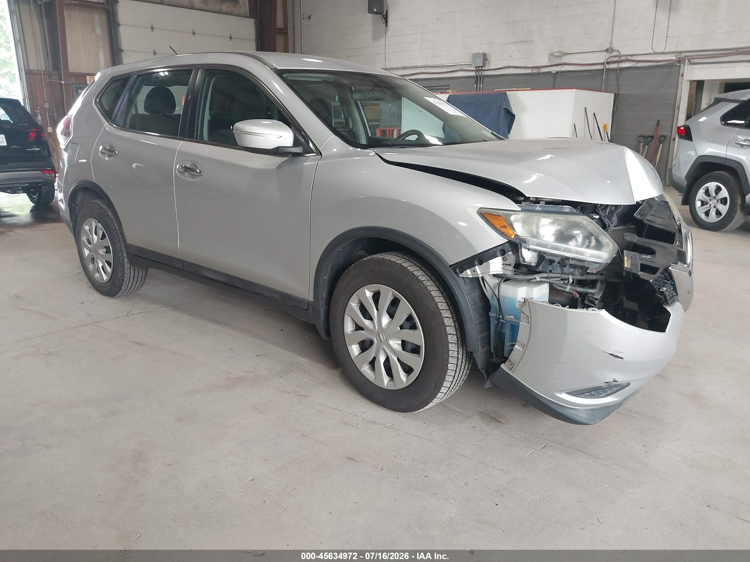 2014 Nissan Rogue S Gray vin: 5N1AT2MV0EC869552