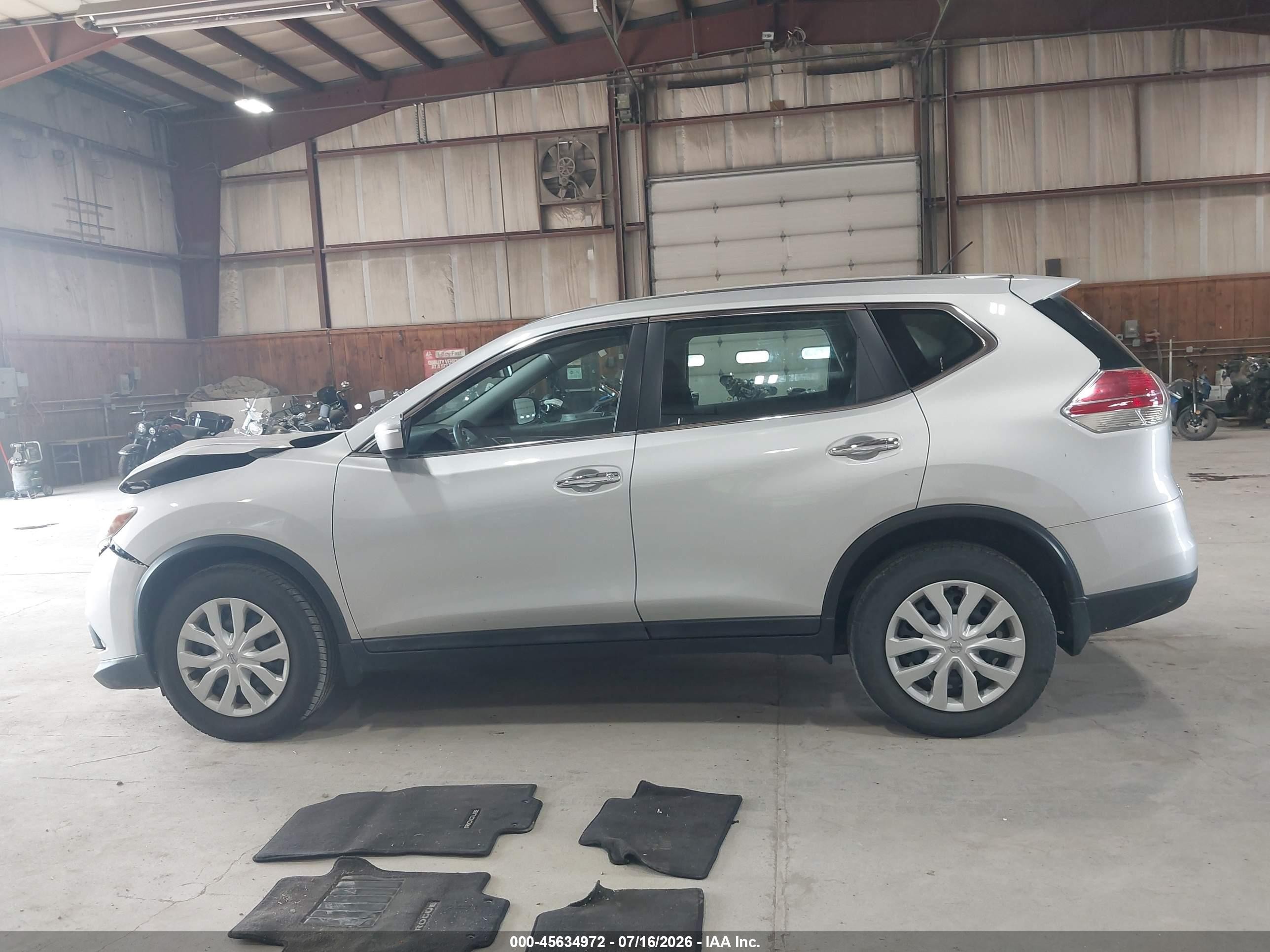 2014 Nissan Rogue S Gray vin: 5N1AT2MV0EC869552