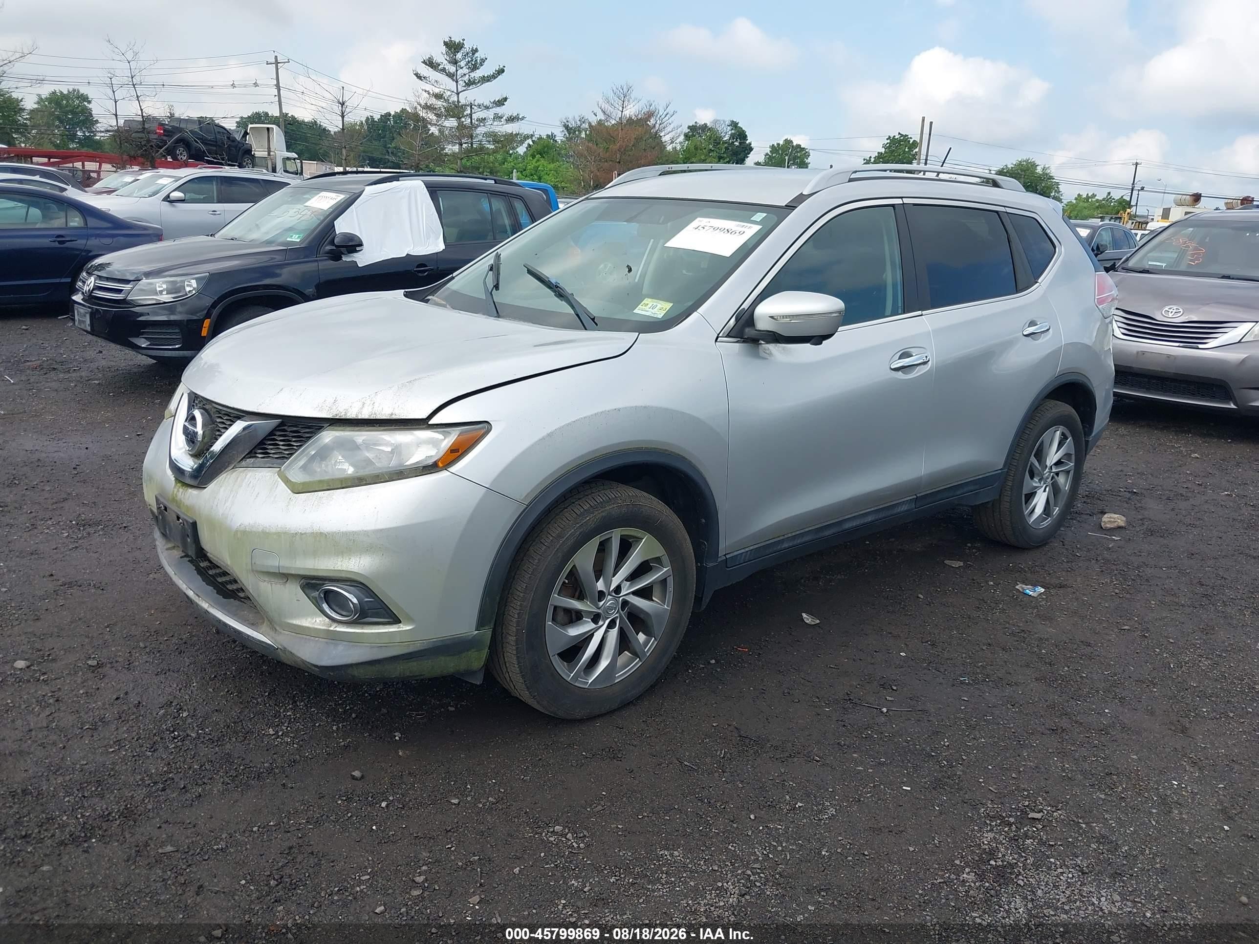 2014 Nissan Rogue Sl Silver vin: 5N1AT2MV0EC871768