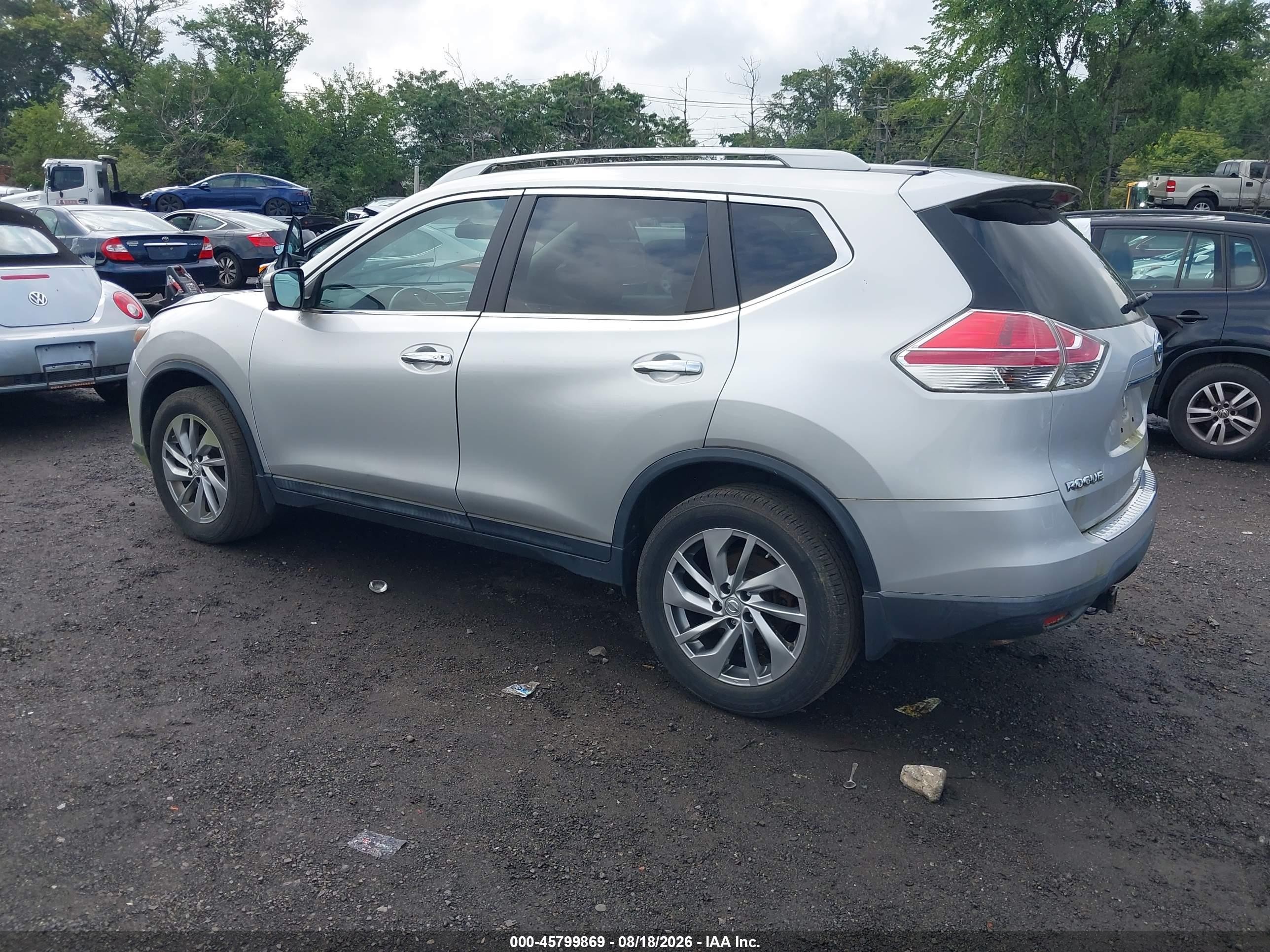 2014 Nissan Rogue Sl Silver vin: 5N1AT2MV0EC871768