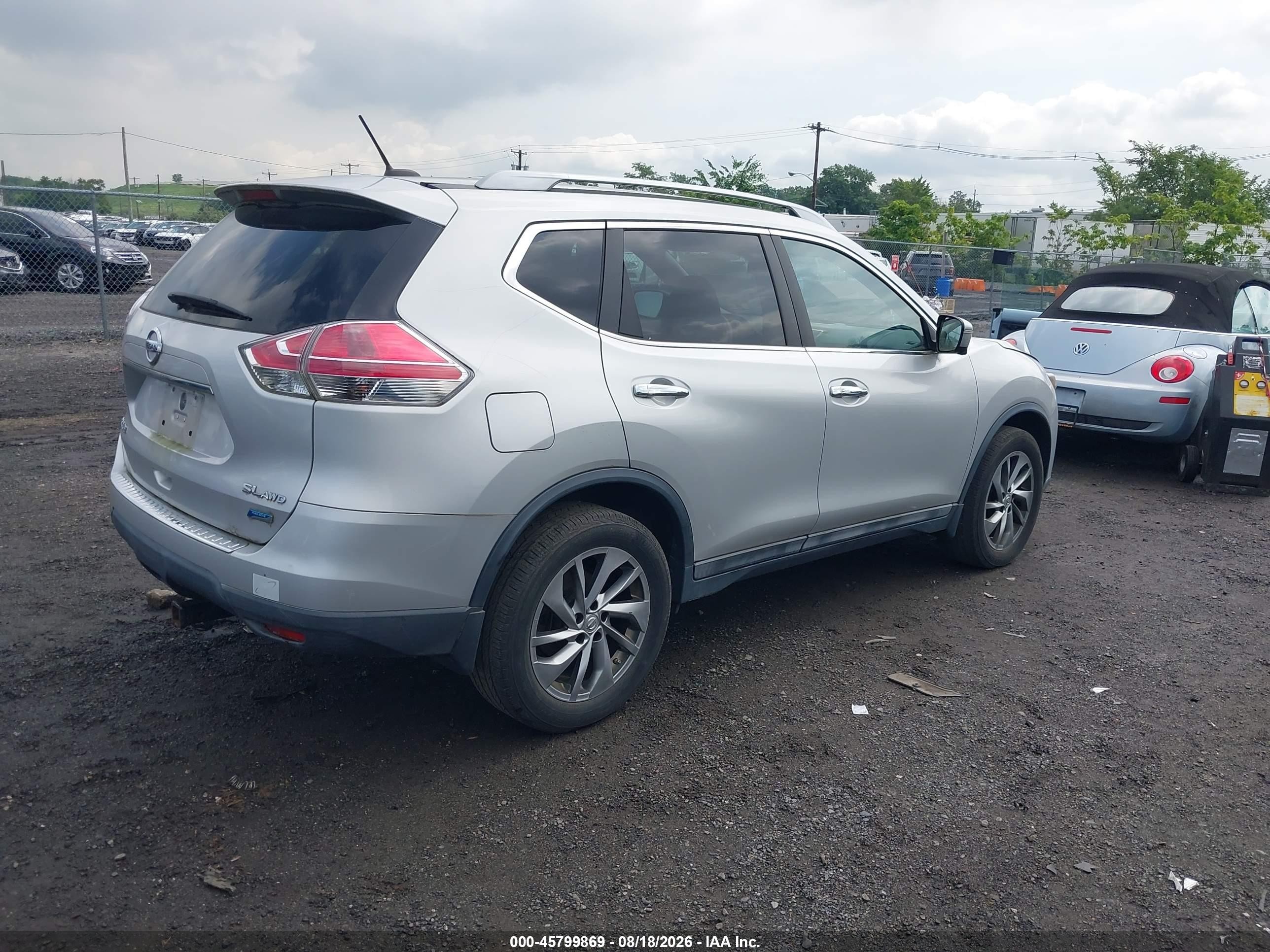 2014 Nissan Rogue Sl Silver vin: 5N1AT2MV0EC871768