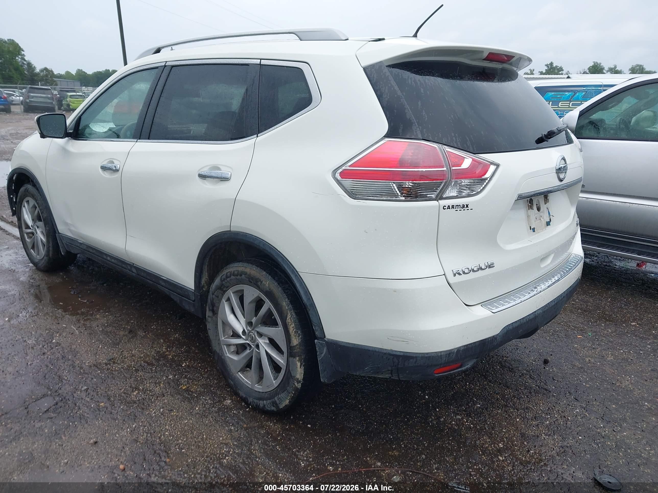 2015 Nissan Rogue Sl White vin: 5N1AT2MV0FC761689