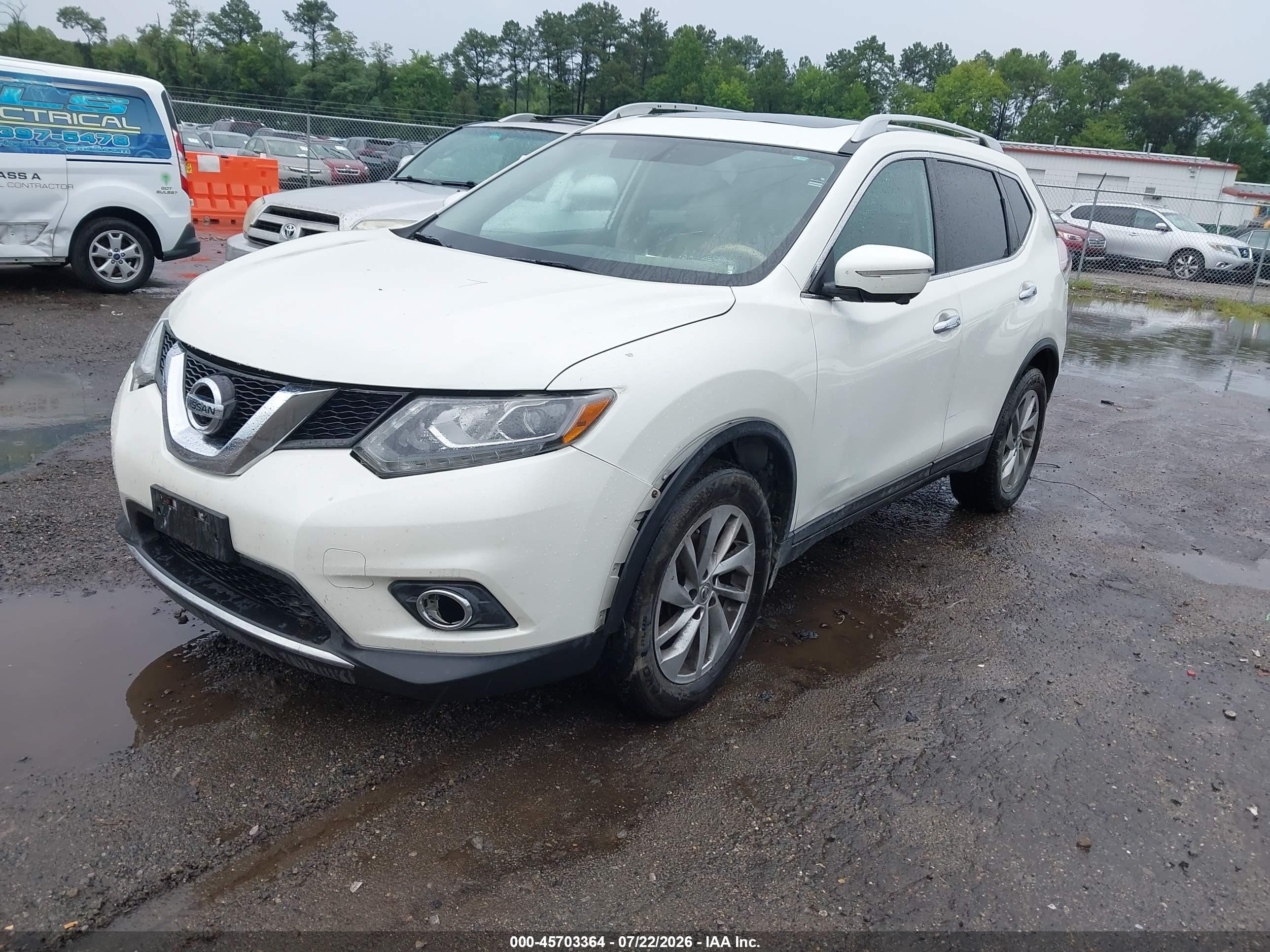 2015 Nissan Rogue Sl White vin: 5N1AT2MV0FC761689