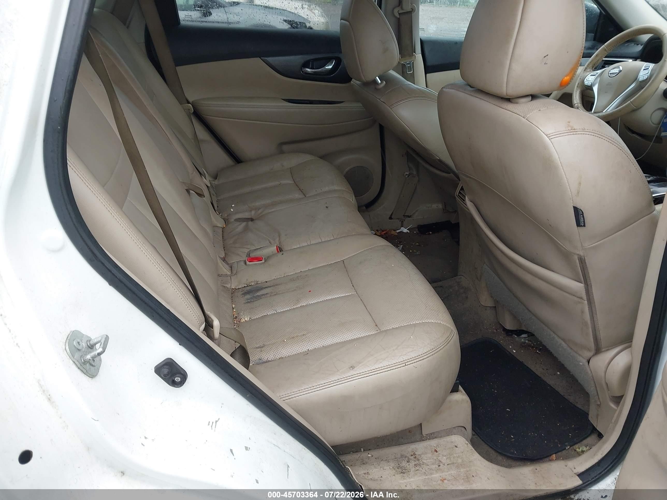 2015 Nissan Rogue Sl White vin: 5N1AT2MV0FC761689