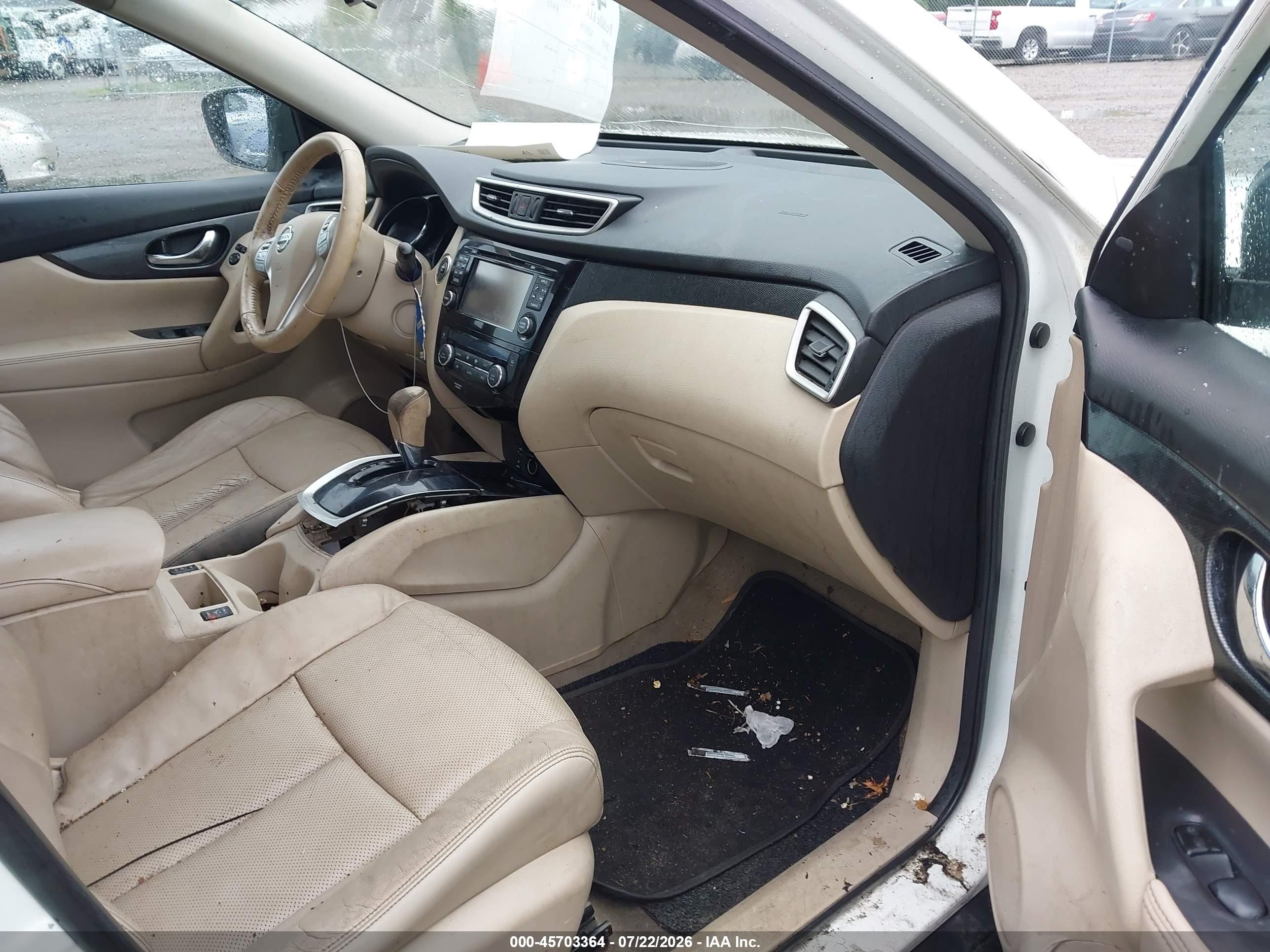 2015 Nissan Rogue Sl White vin: 5N1AT2MV0FC761689
