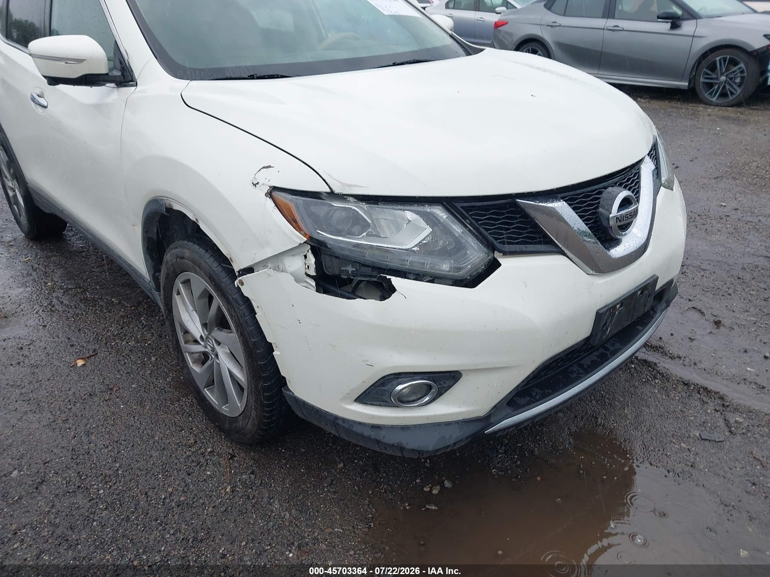 2015 Nissan Rogue Sl White vin: 5N1AT2MV0FC761689