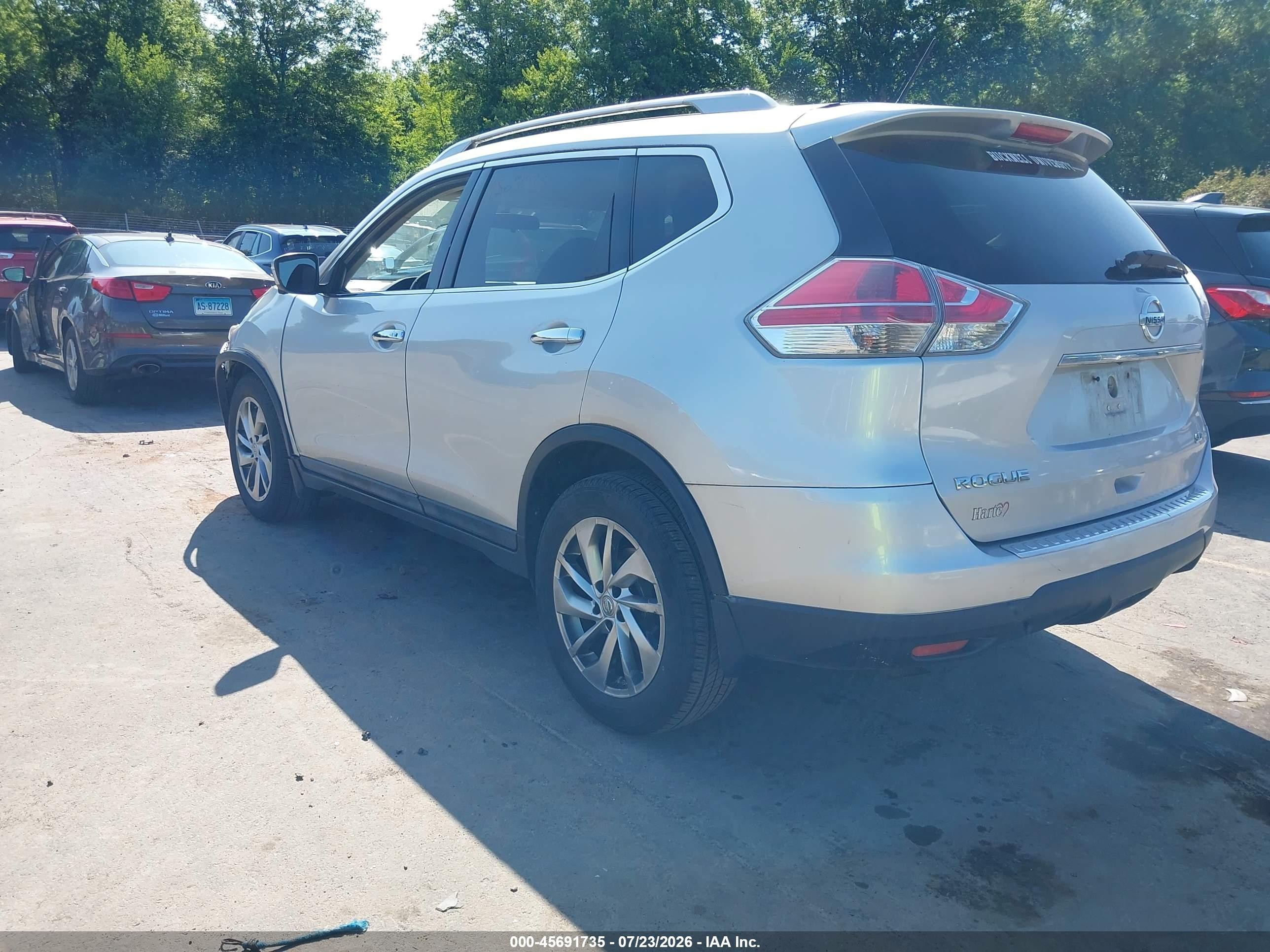 2015 Nissan Rogue Sl Silver vin: 5N1AT2MV0FC769873