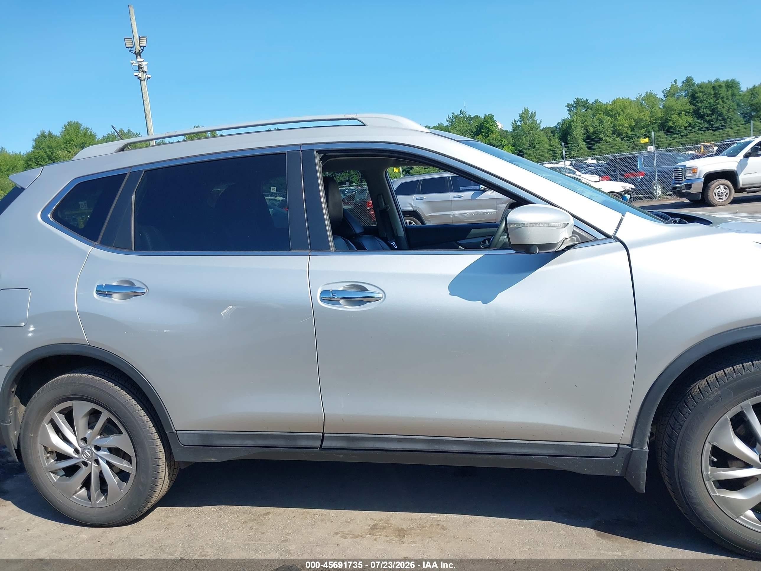 2015 Nissan Rogue Sl Silver vin: 5N1AT2MV0FC769873